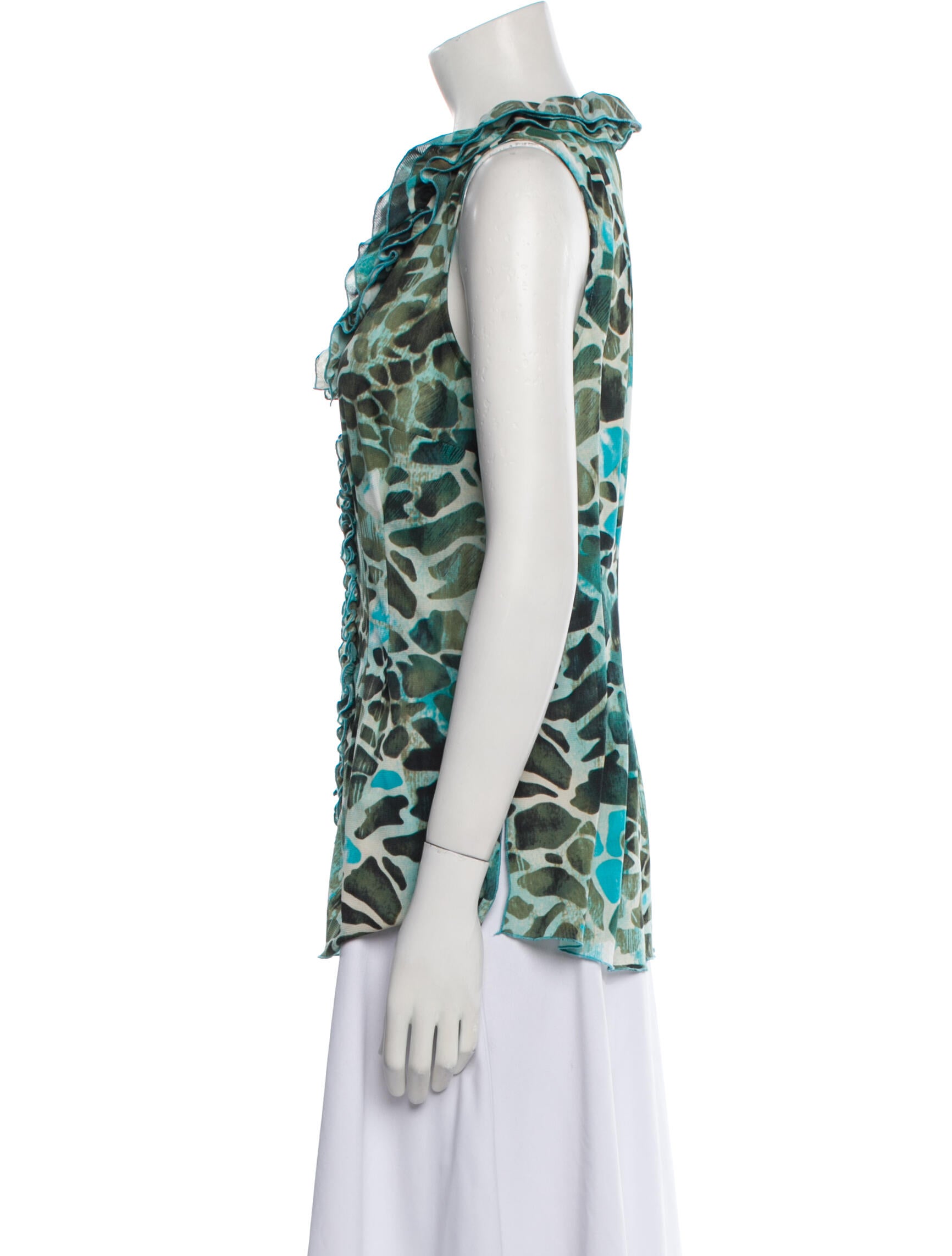 etcetera Floral Print Cowl Neck Top