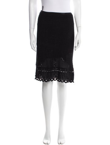 etcetera Skirts Crochet Trim Knee-Length Skirt S