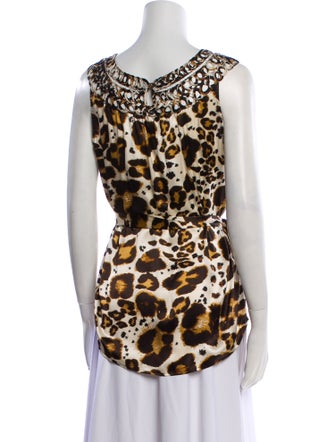 etcetera Silk Animal Print Top