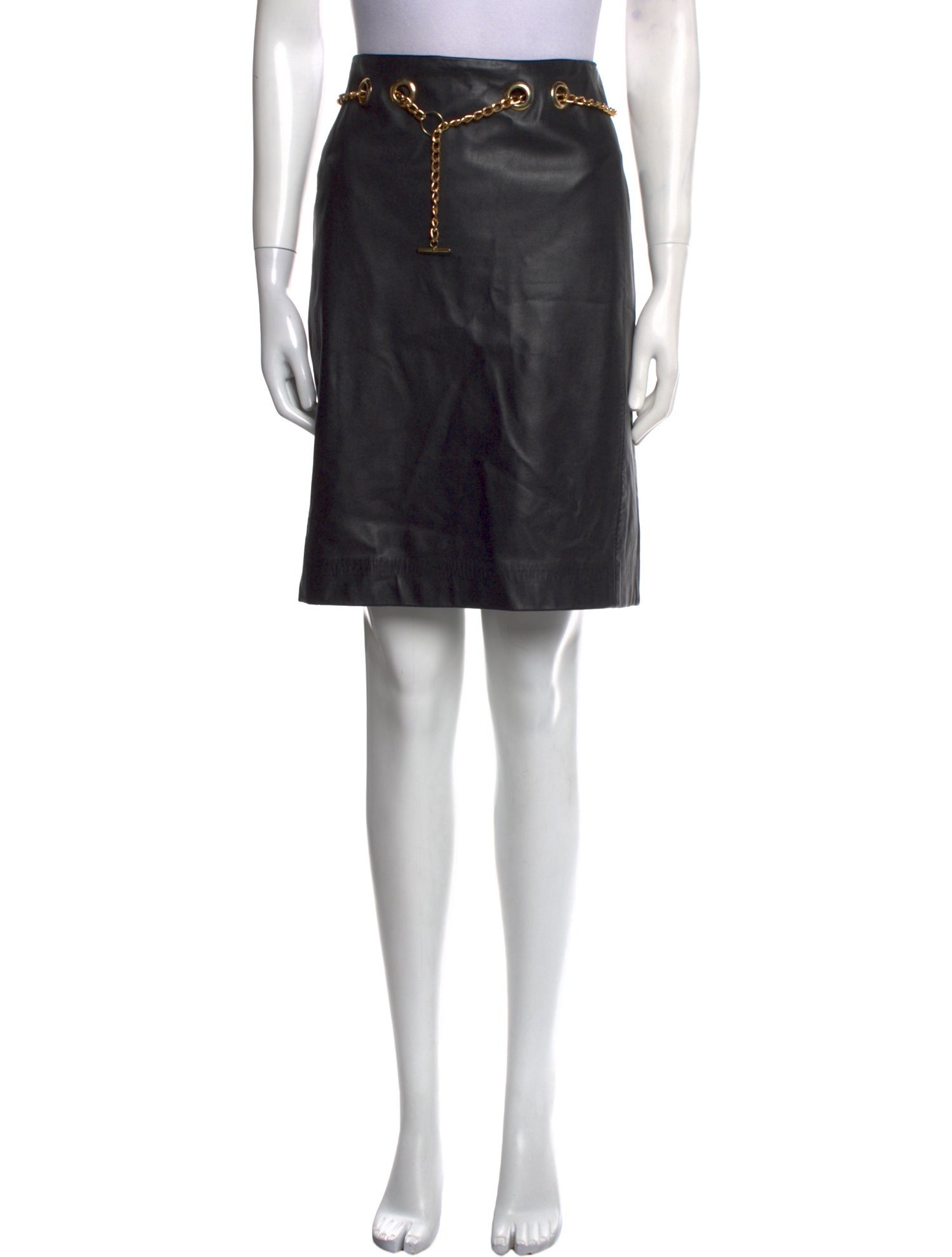 etcetera Leather Knee-Length Skirt