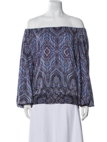 etcetera Tops Printed Off-The-Shoulder Blouse XS