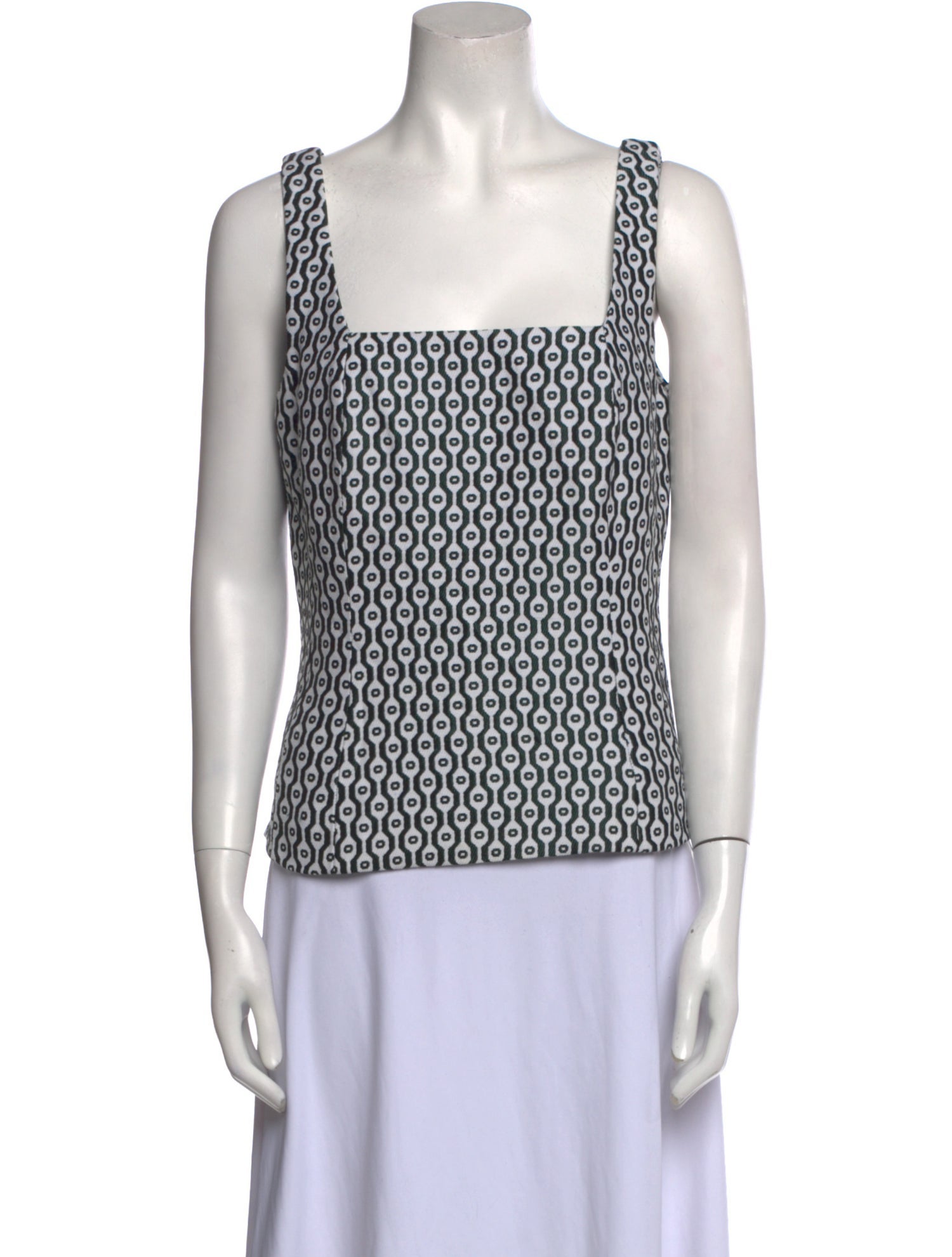 etcetera Printed Square Neckline Top