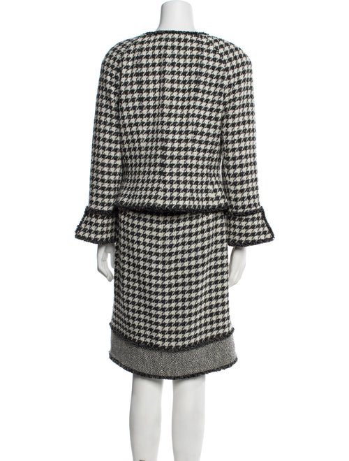 etcetera Houndstooth Print Raw-Edge Trim Skirt Suit