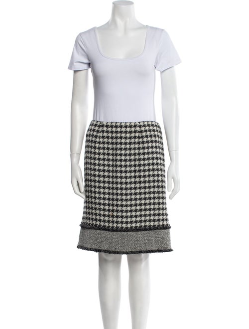 etcetera Houndstooth Print Raw-Edge Trim Skirt Suit