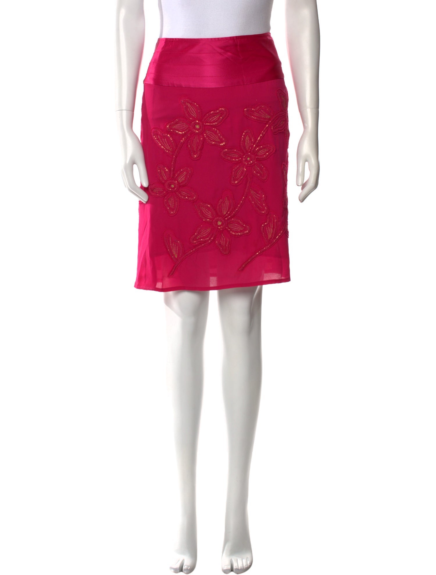 etcetera Silk Knee-Length Skirt