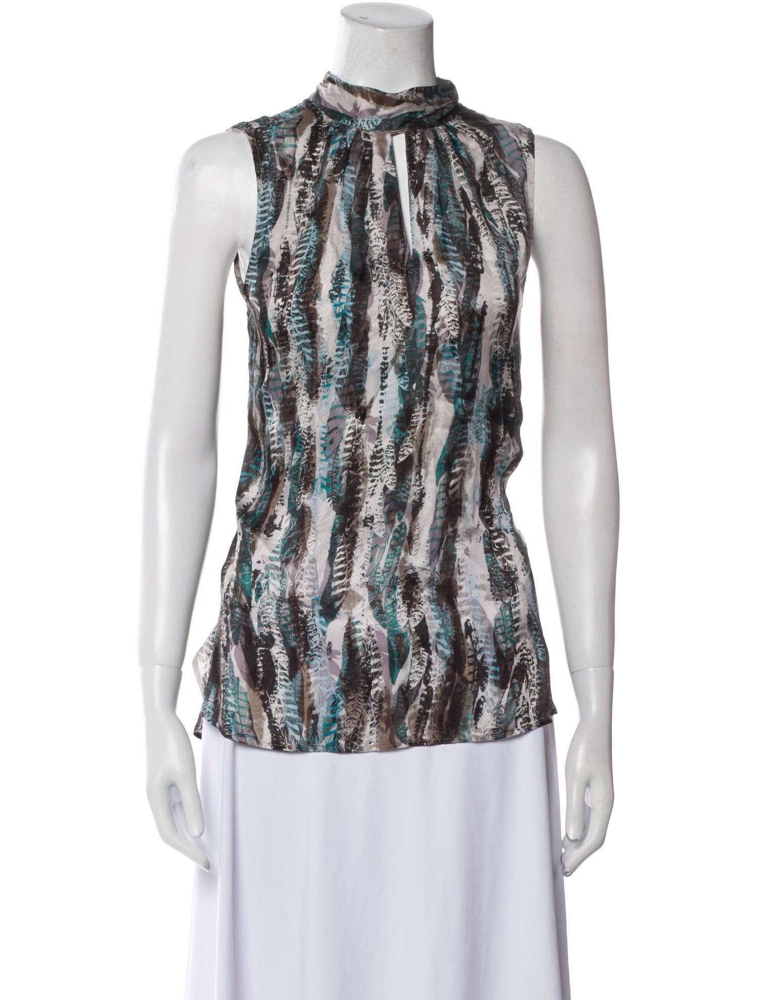 etcetera Printed Mock Neck Top