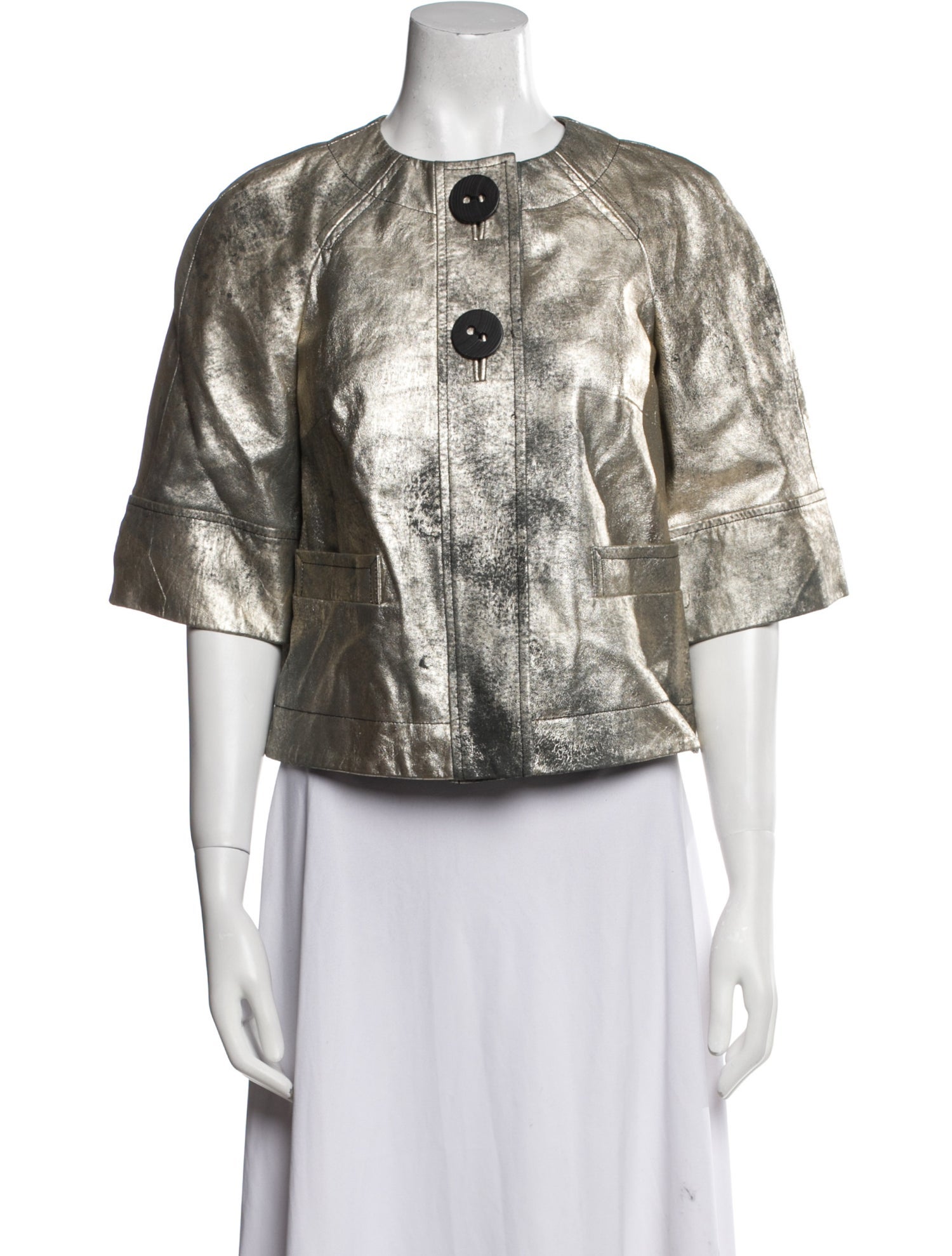 etcetera Leather Printed Evening Jacket