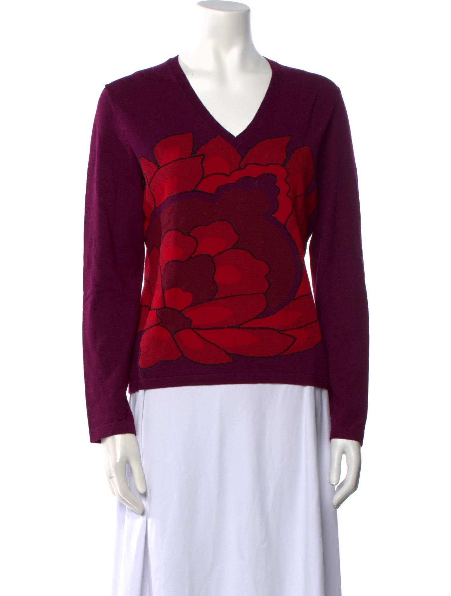 etcetera Printed V-Neck Sweater