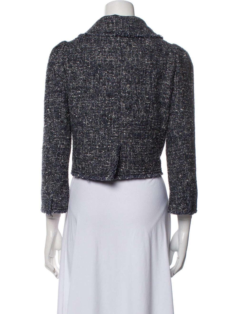 etcetera Jacket Tweed Pattern Pointed Collar - image 3