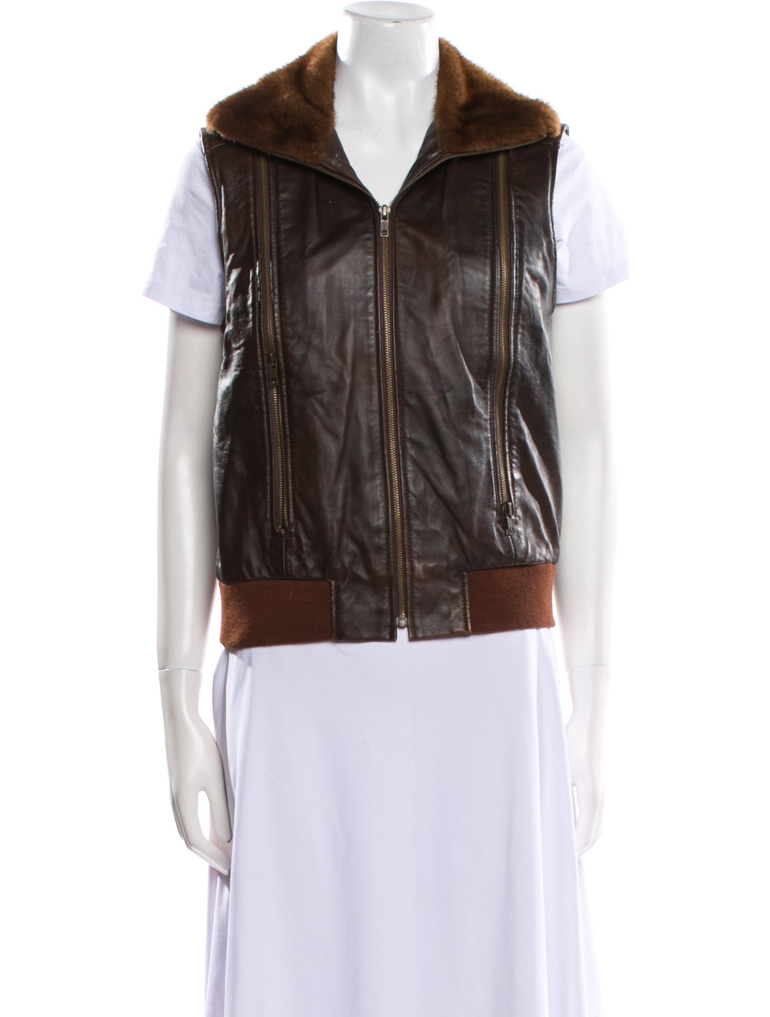 etcetera Leather Vest