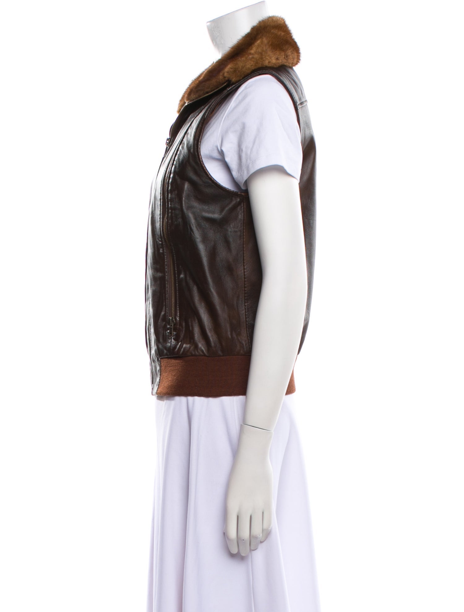 etcetera Leather Vest