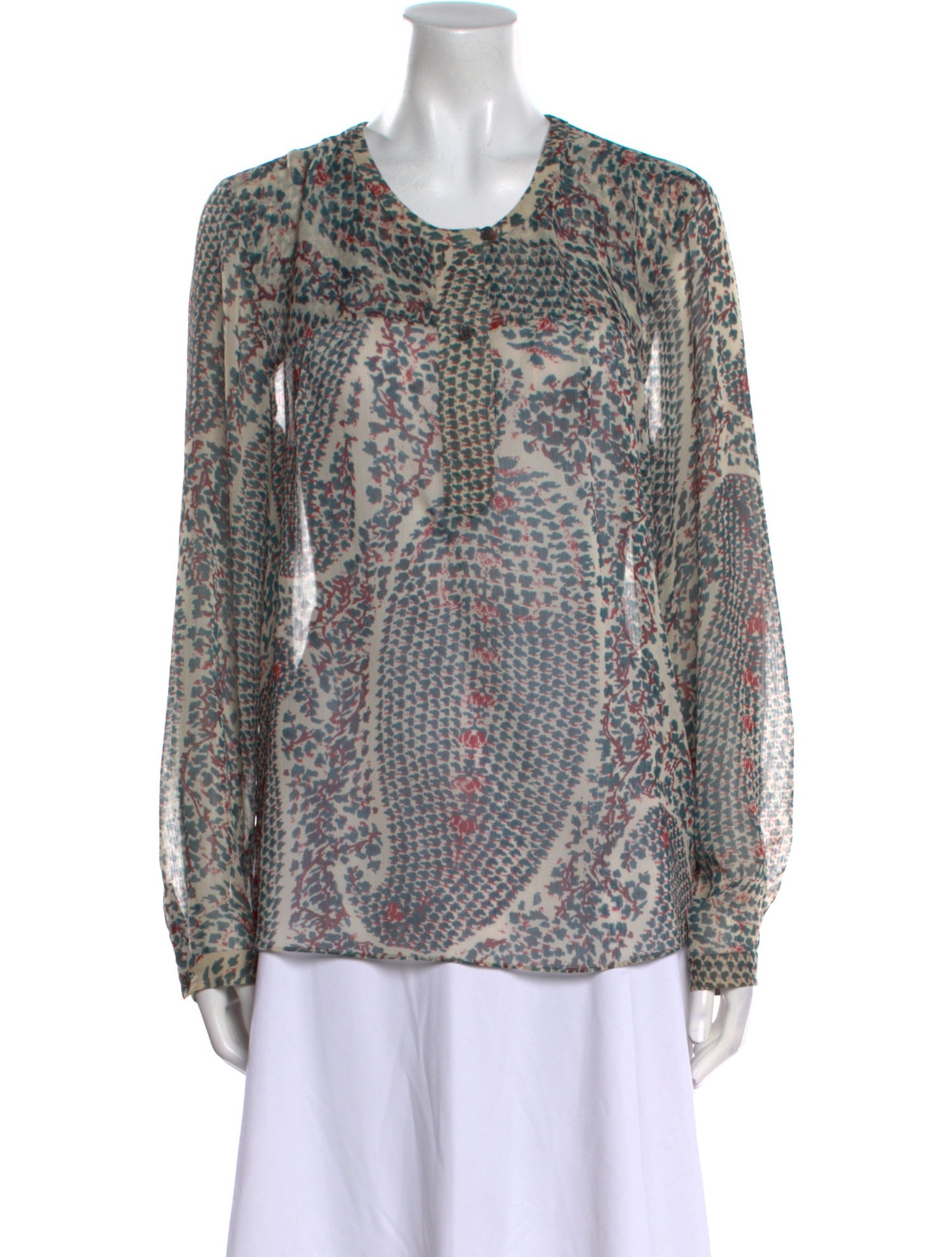 etcetera Paisley Print Scoop Neck Blouse