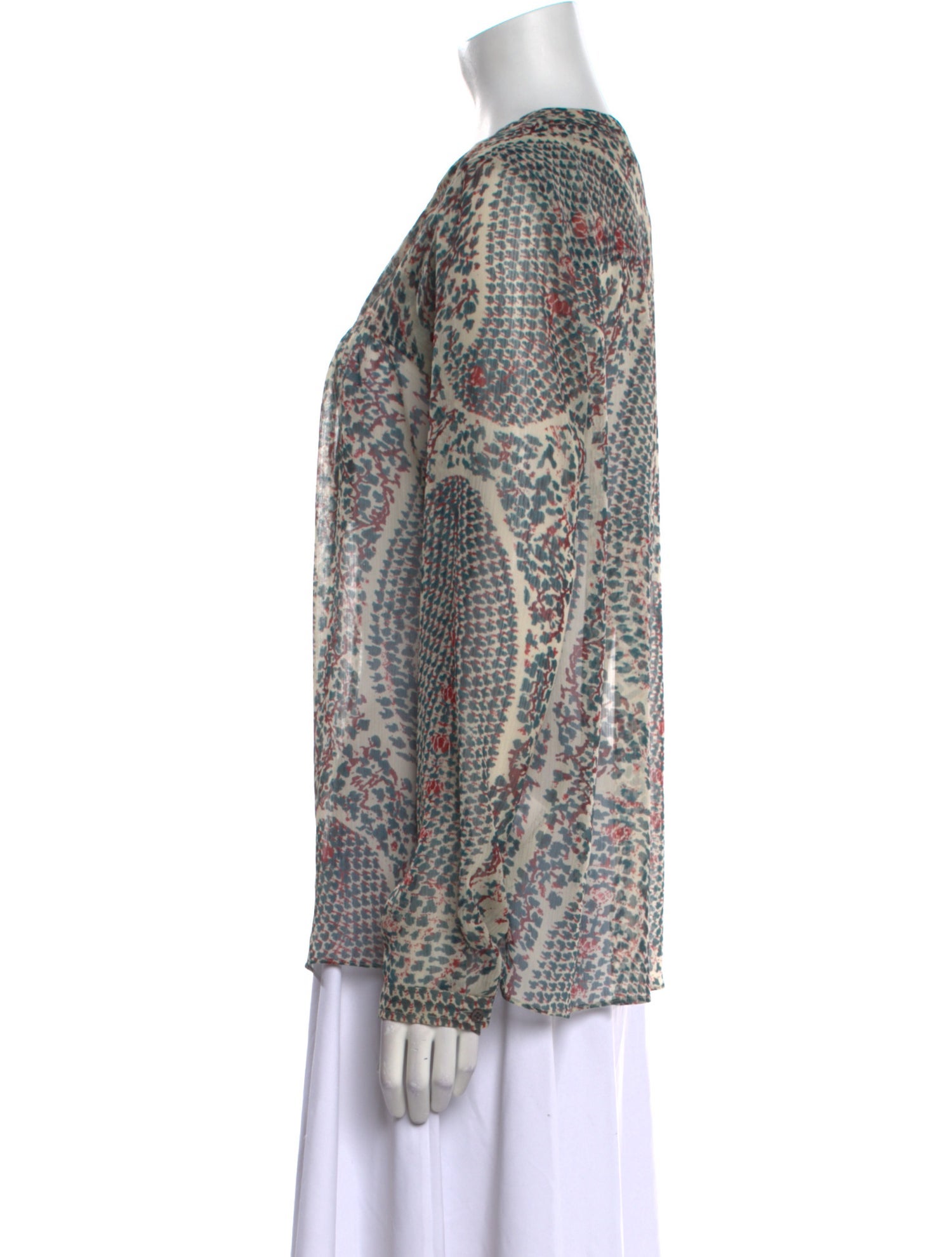 etcetera Paisley Print Scoop Neck Blouse