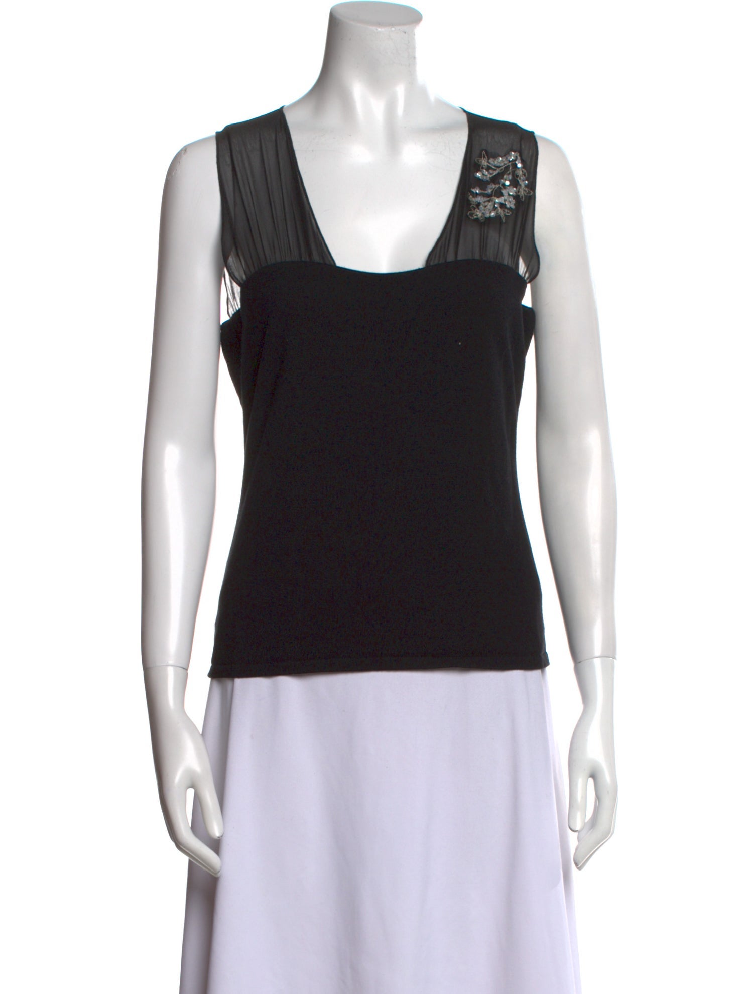 etcetera Silk Square Neckline Top