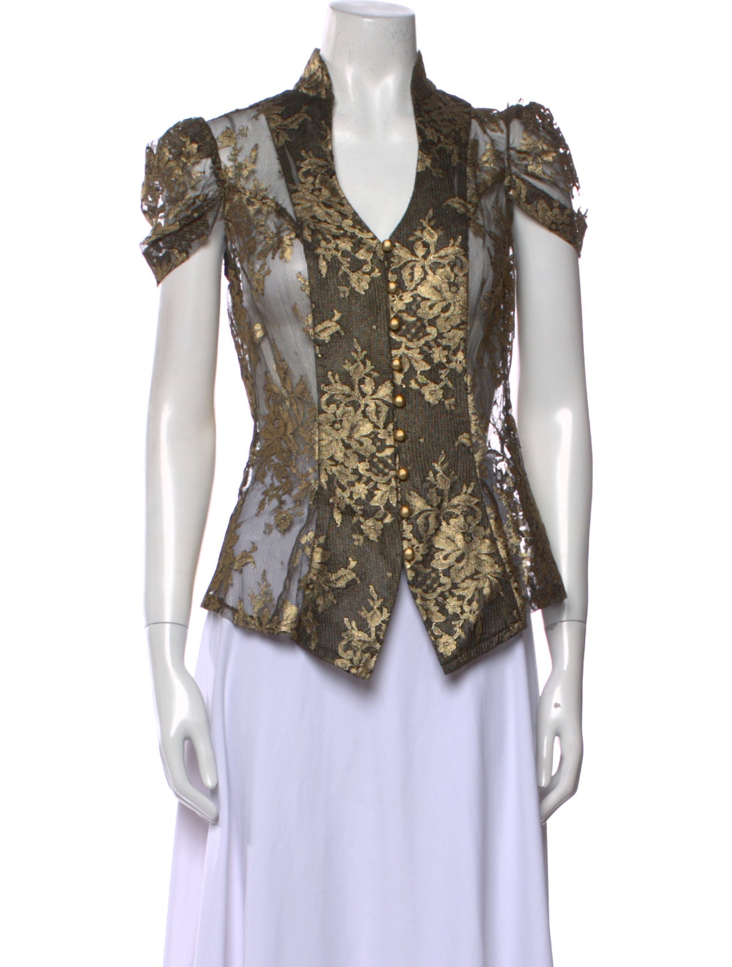 etcetera Floral Print V-Neck Blouse