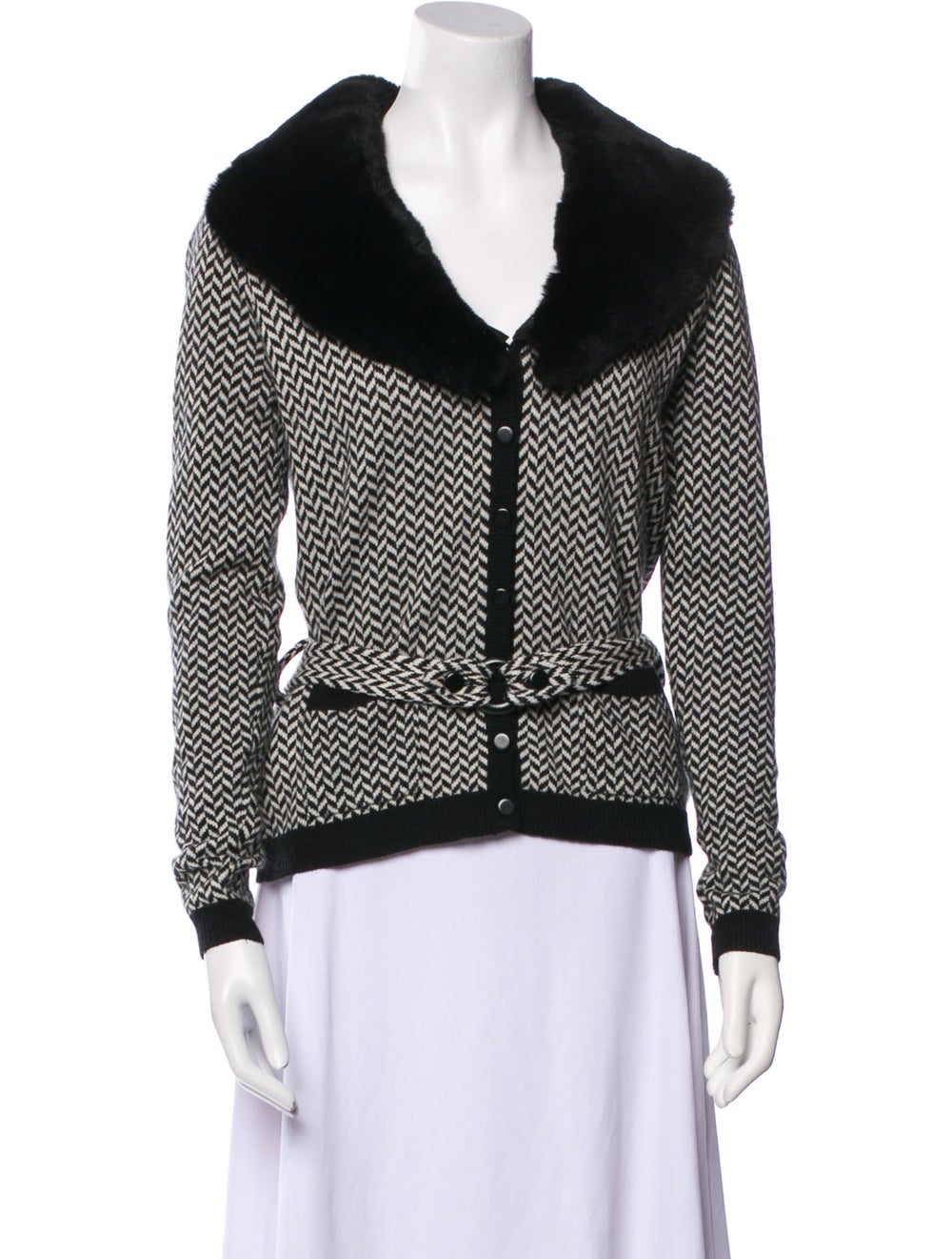 etcetera Wool Jacket Black Printed Pointed Collar - image 1