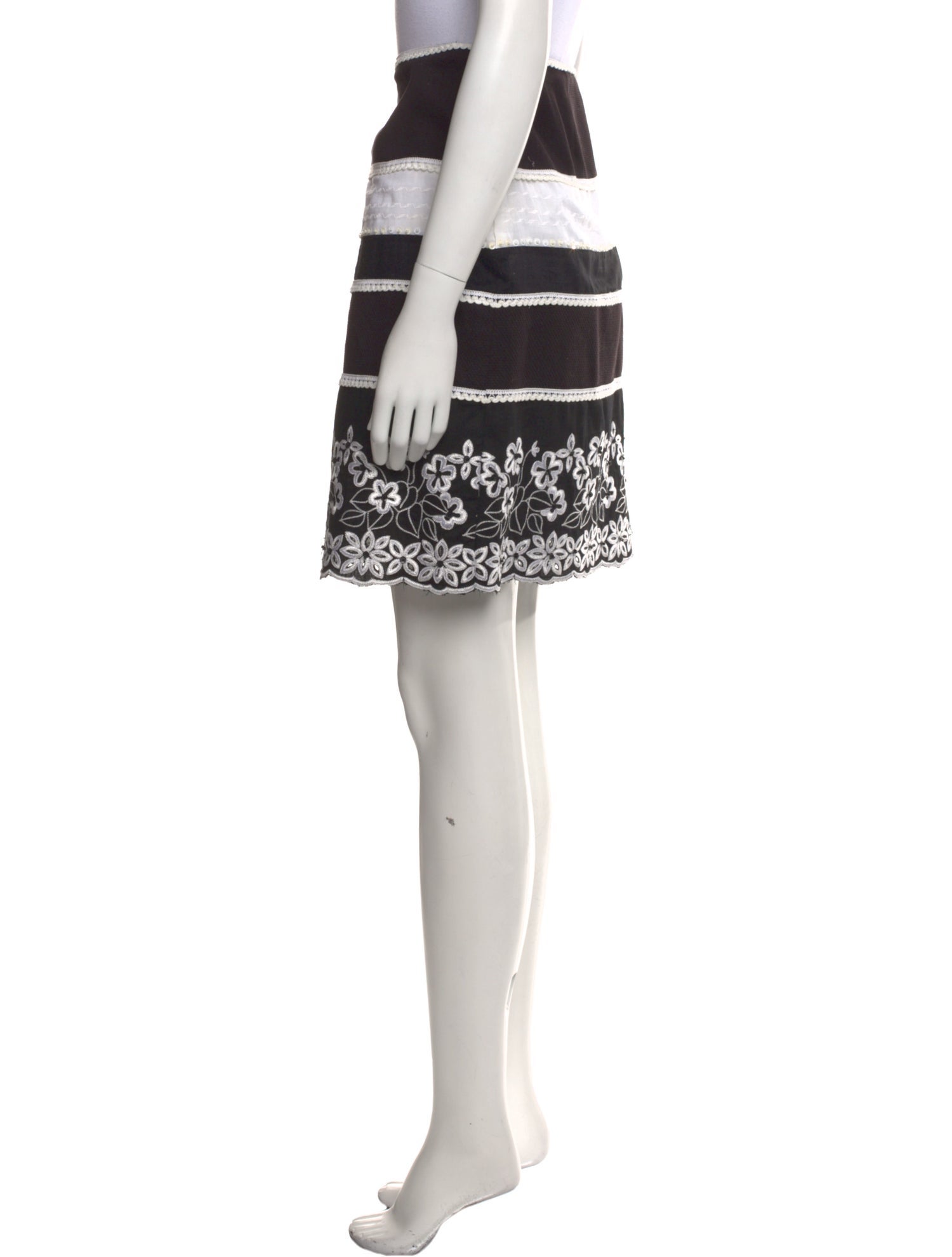 etcetera Striped Knee-Length Skirt