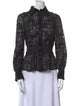etcetera Lace Pattern Long Sleeve Button-Up Top