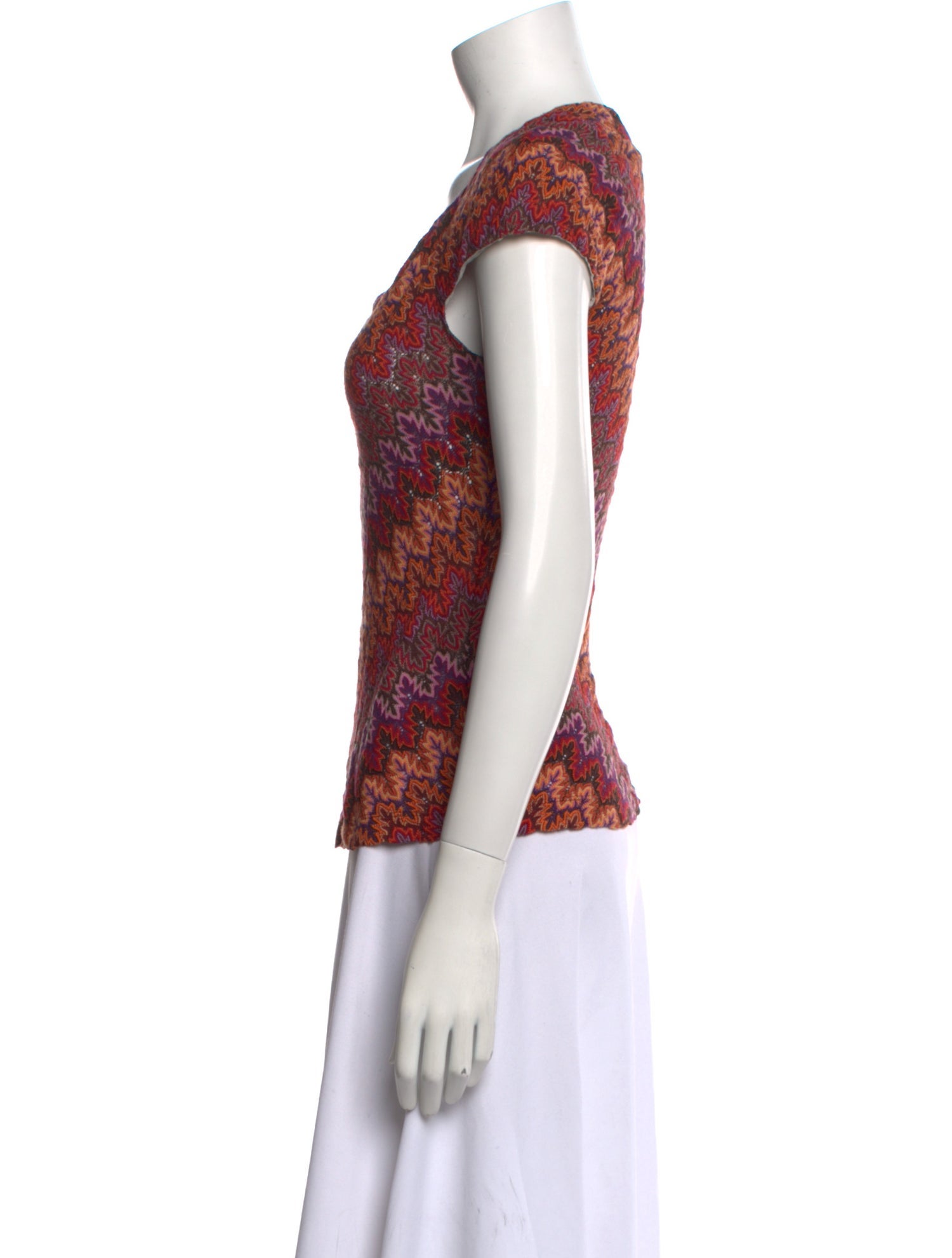 etcetera Printed V-Neck Top