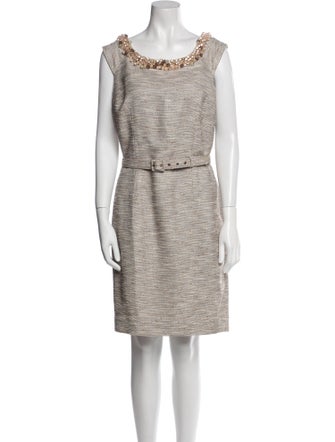 etcetera Bateau Neckline Mini Dress