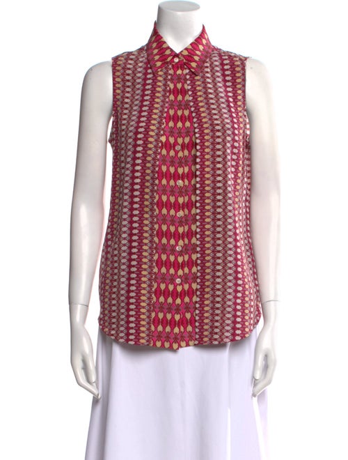 etcetera Silk Printed Button-Up Top