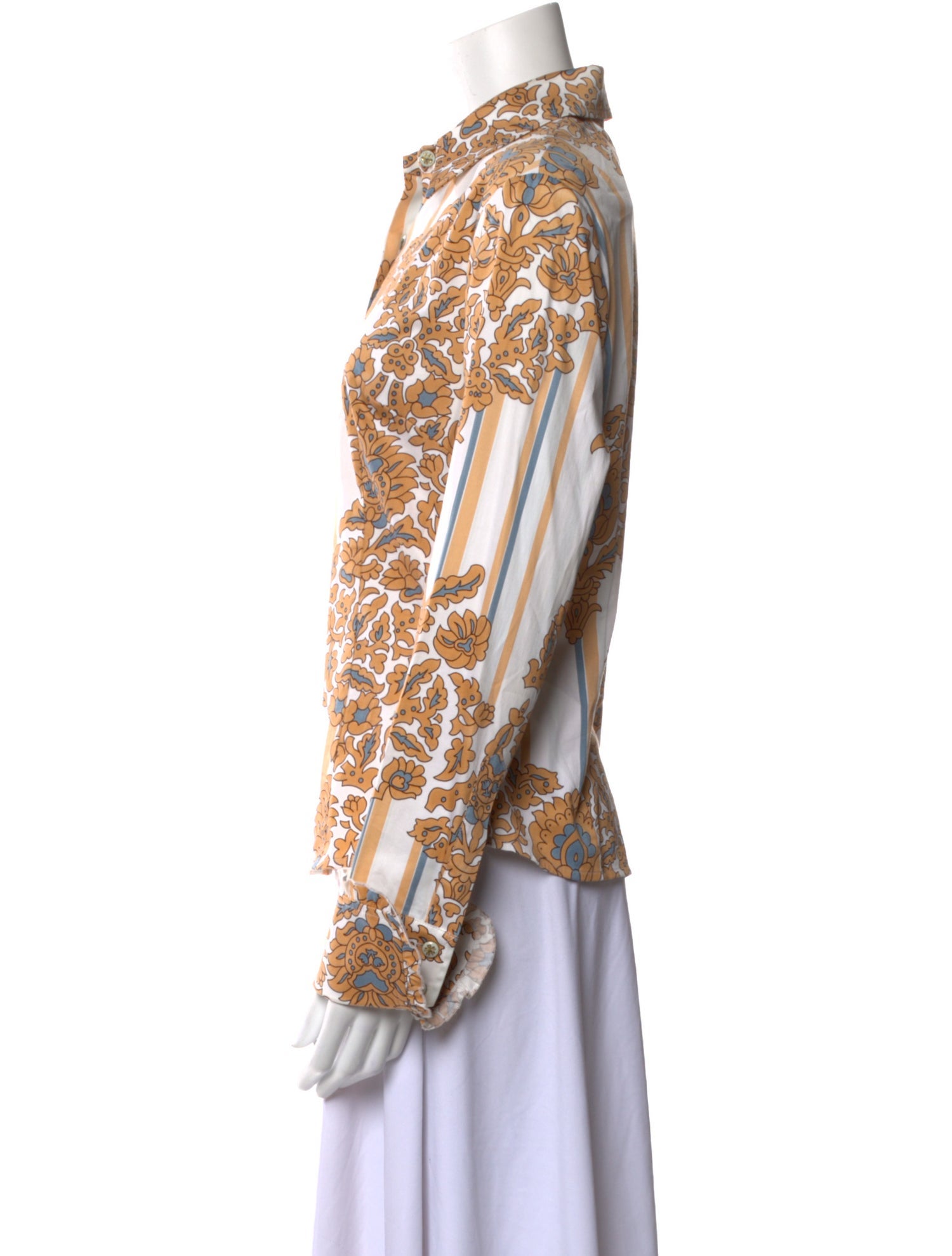 etcetera Printed Long Sleeve Button-Up Top