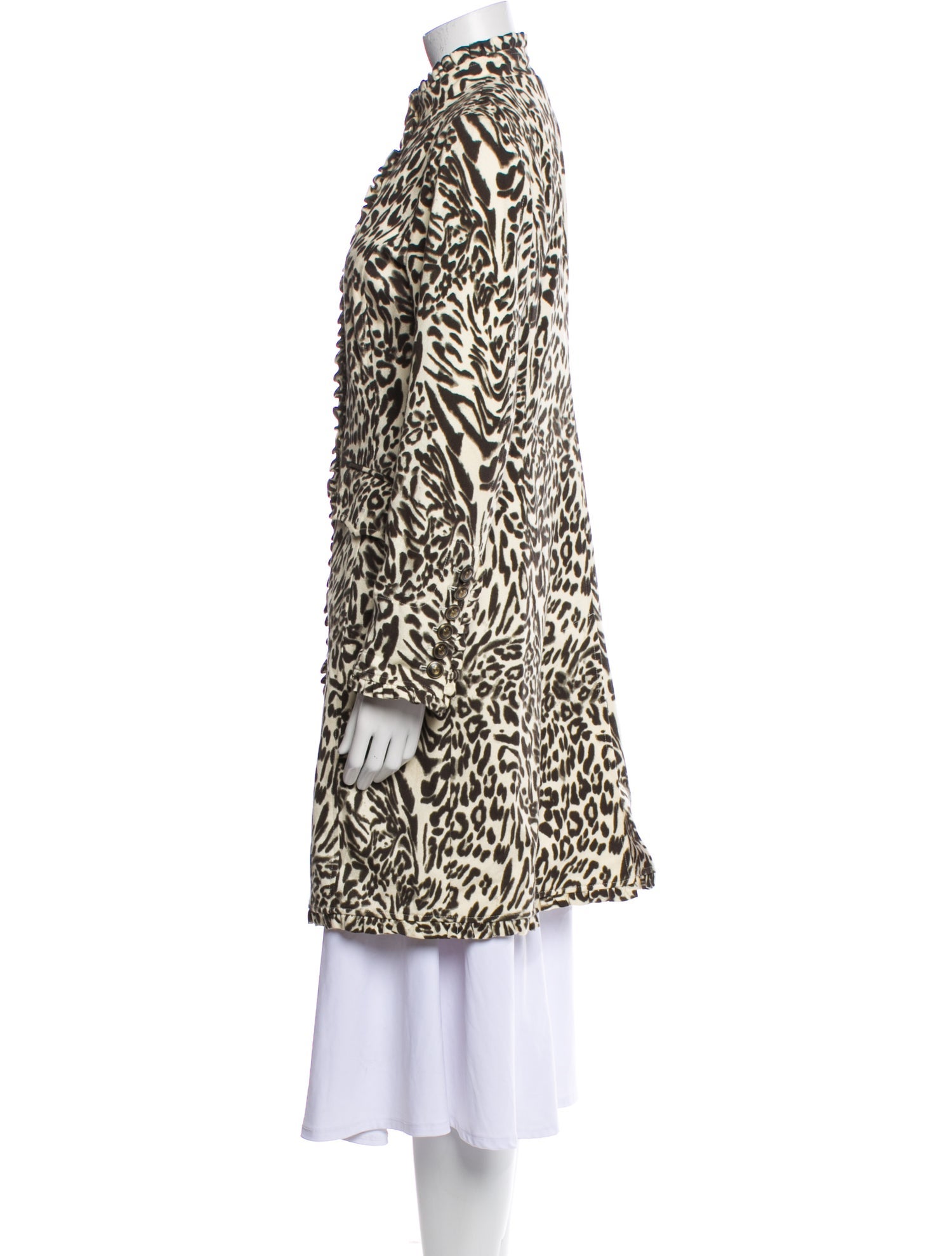 etcetera Animal Print Trench Coat
