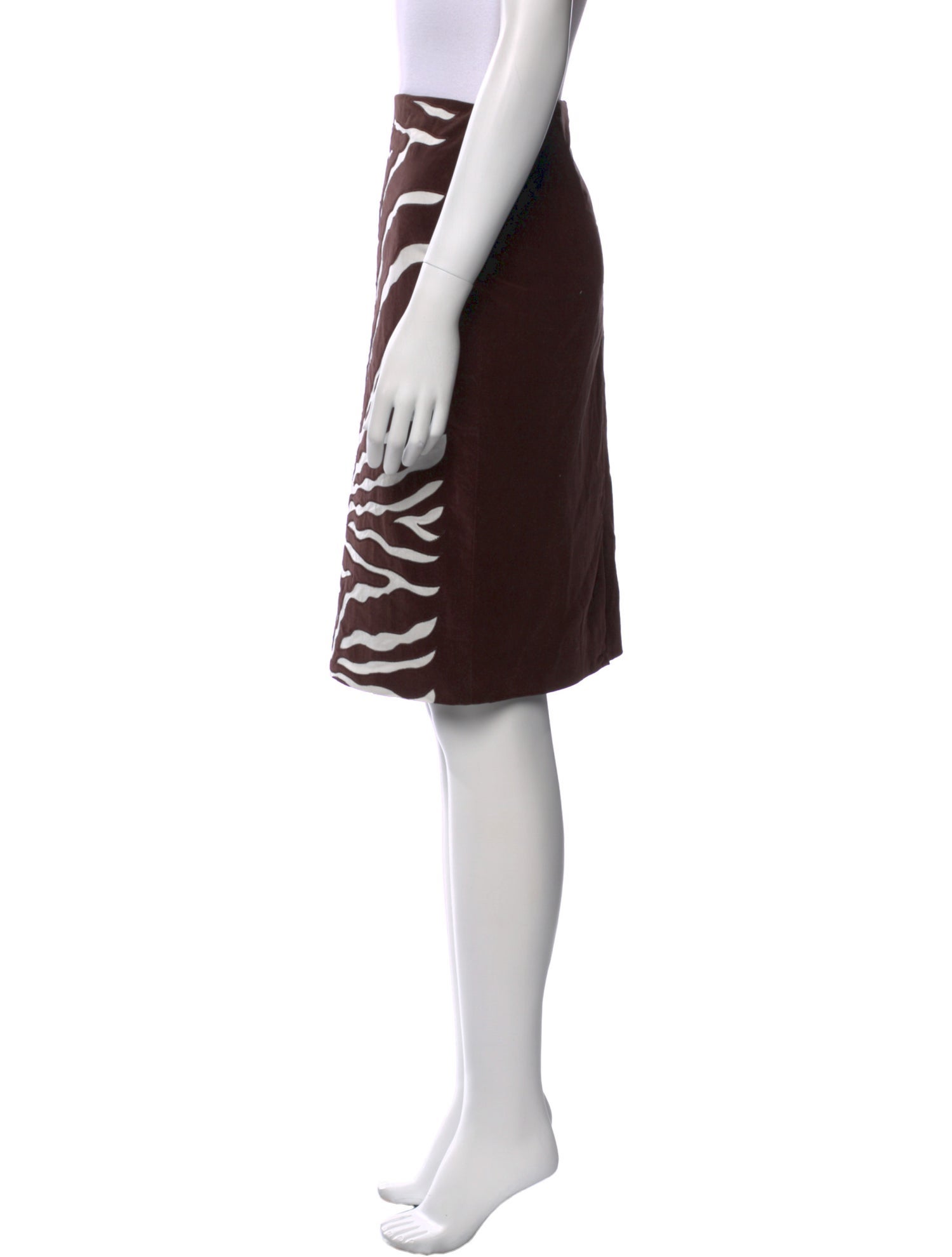 etcetera Animal Print Knee-Length Skirt