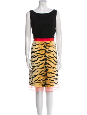 etcetera Animal Print Knee-Length Dress