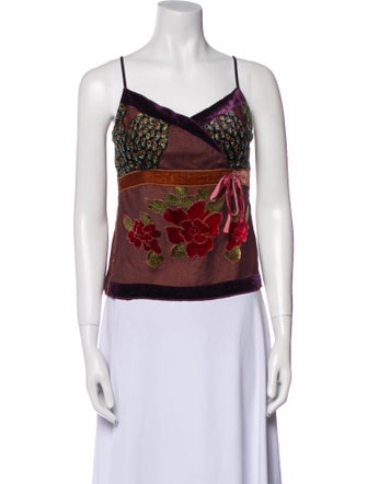 etcetera Silk Floral Print Crop Top
