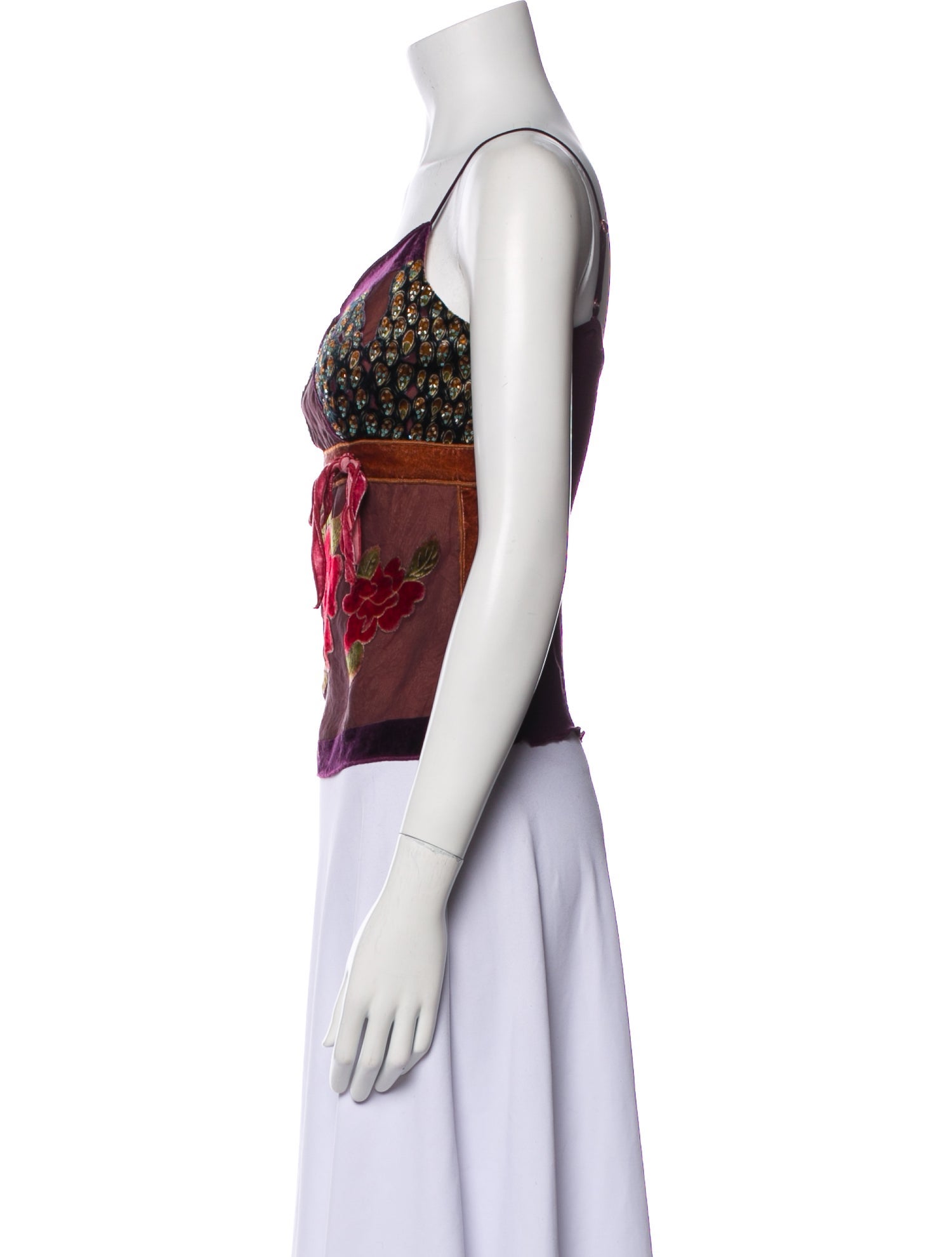 etcetera Silk Floral Print Crop Top