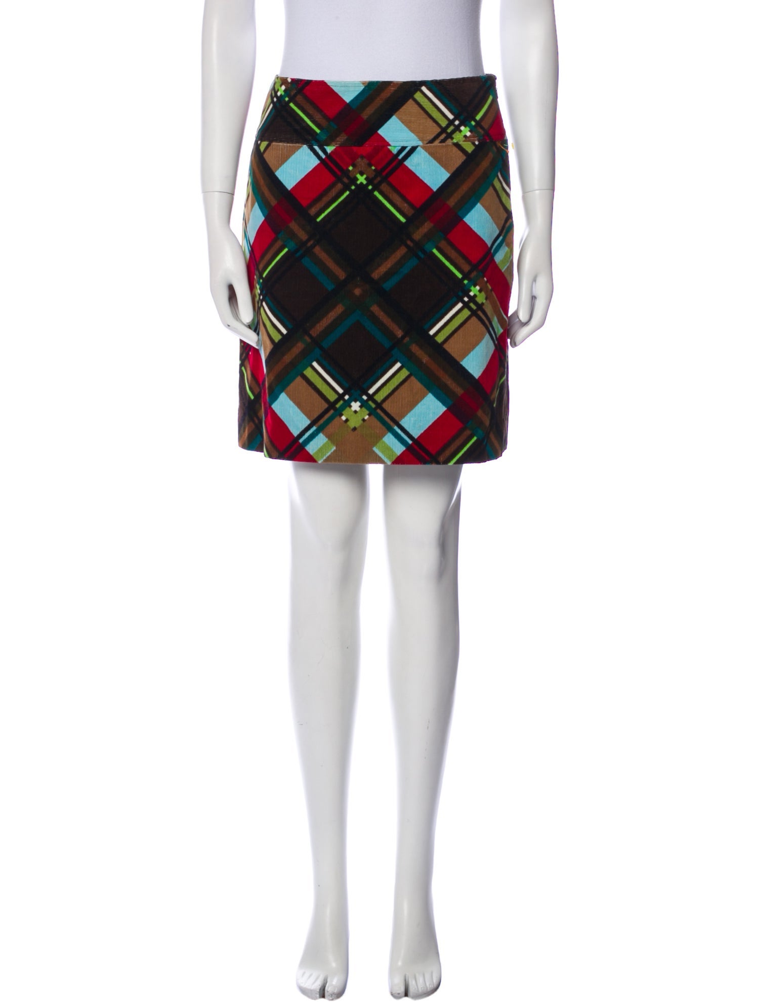 etcetera Plaid Print Mini Skirt
