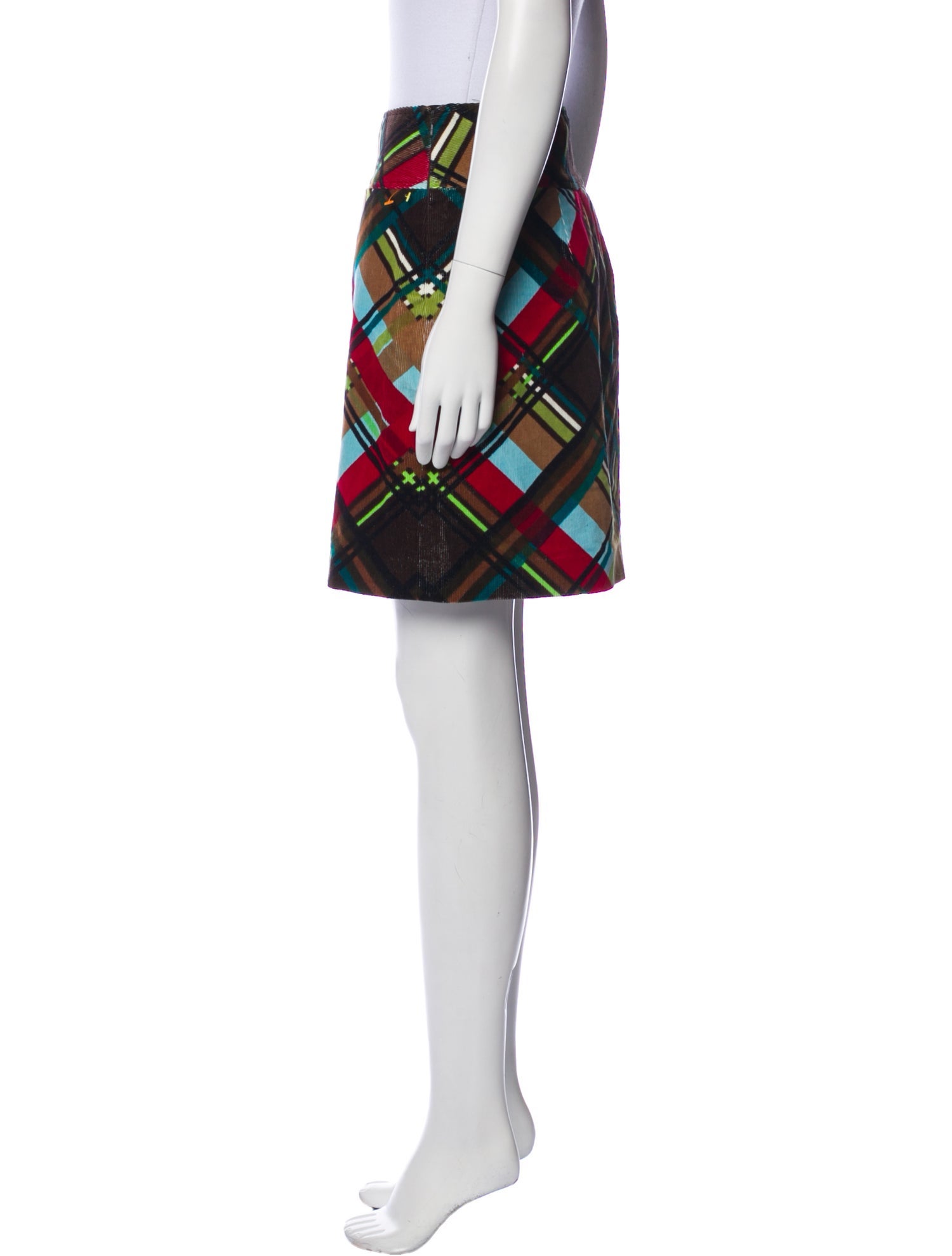 etcetera Plaid Print Mini Skirt