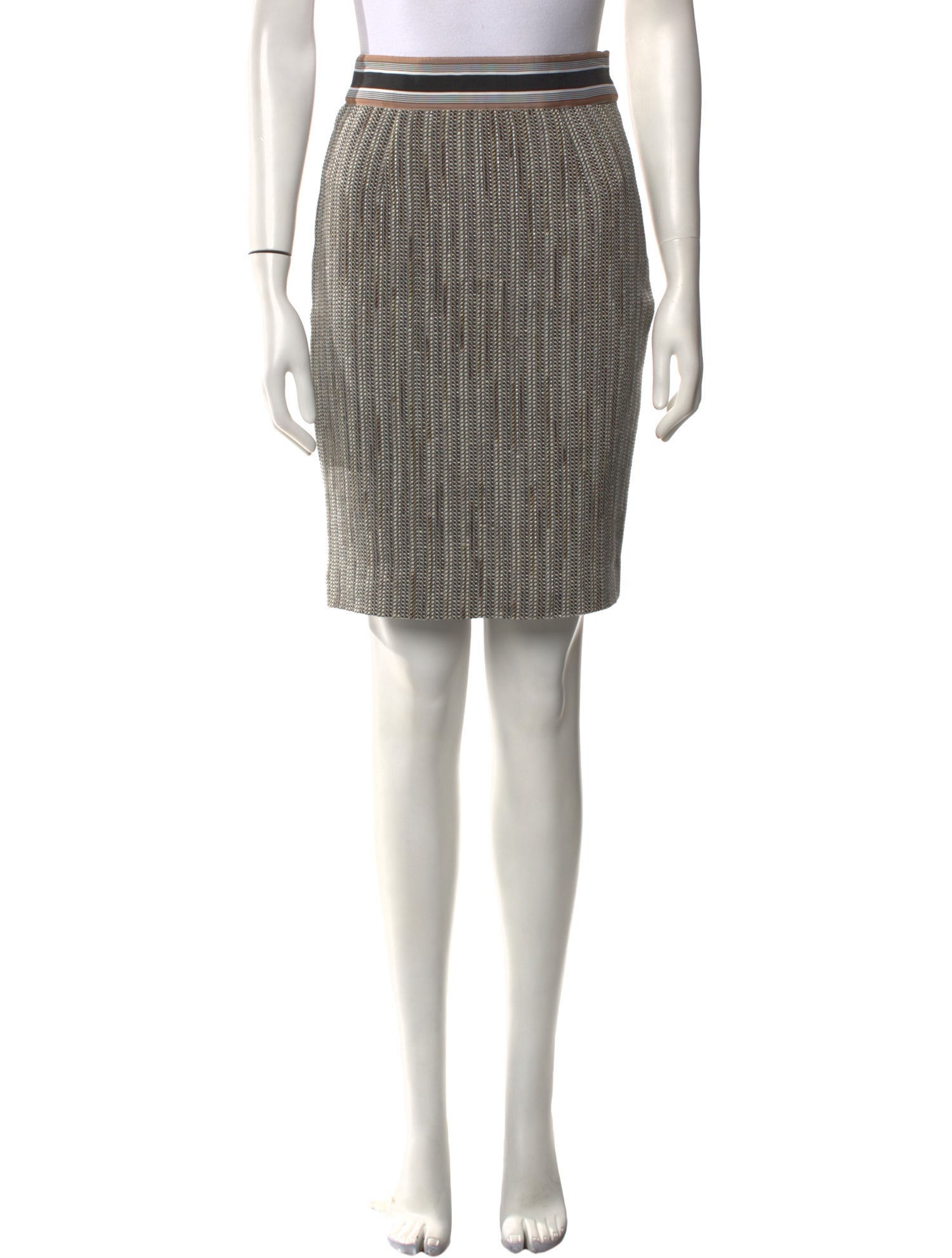 etcetera Striped Knee-Length Skirt