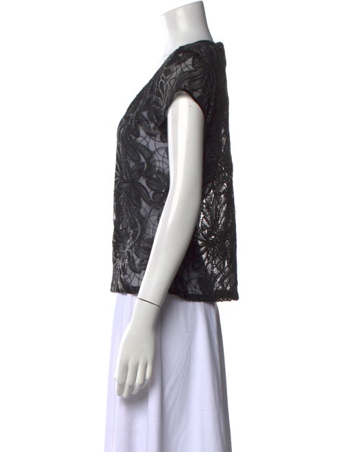 etcetera Lace Pattern Scoop Neck Top
