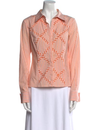 etcetera Striped Long Sleeve Button-Up Top