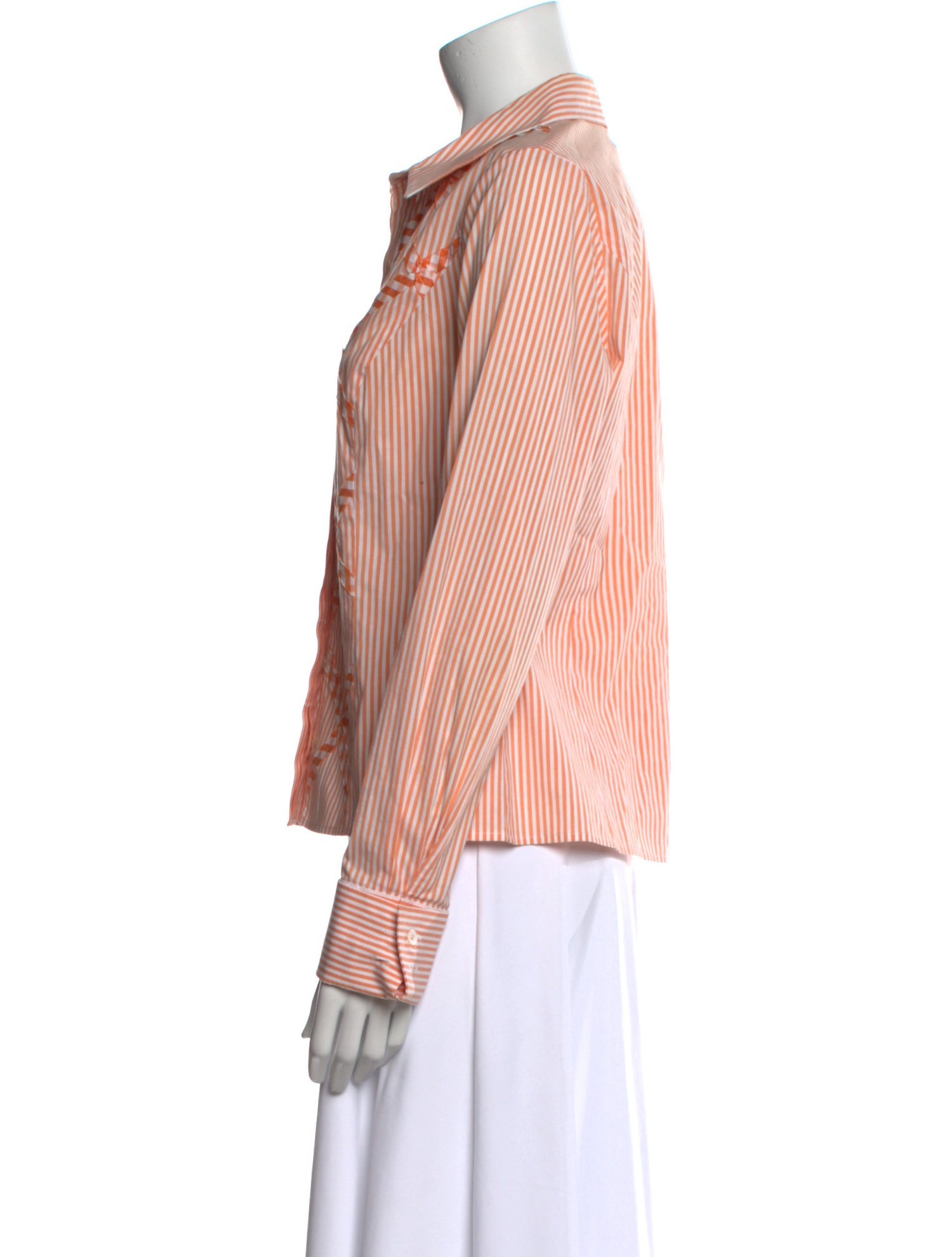 etcetera Striped Long Sleeve Button-Up Top