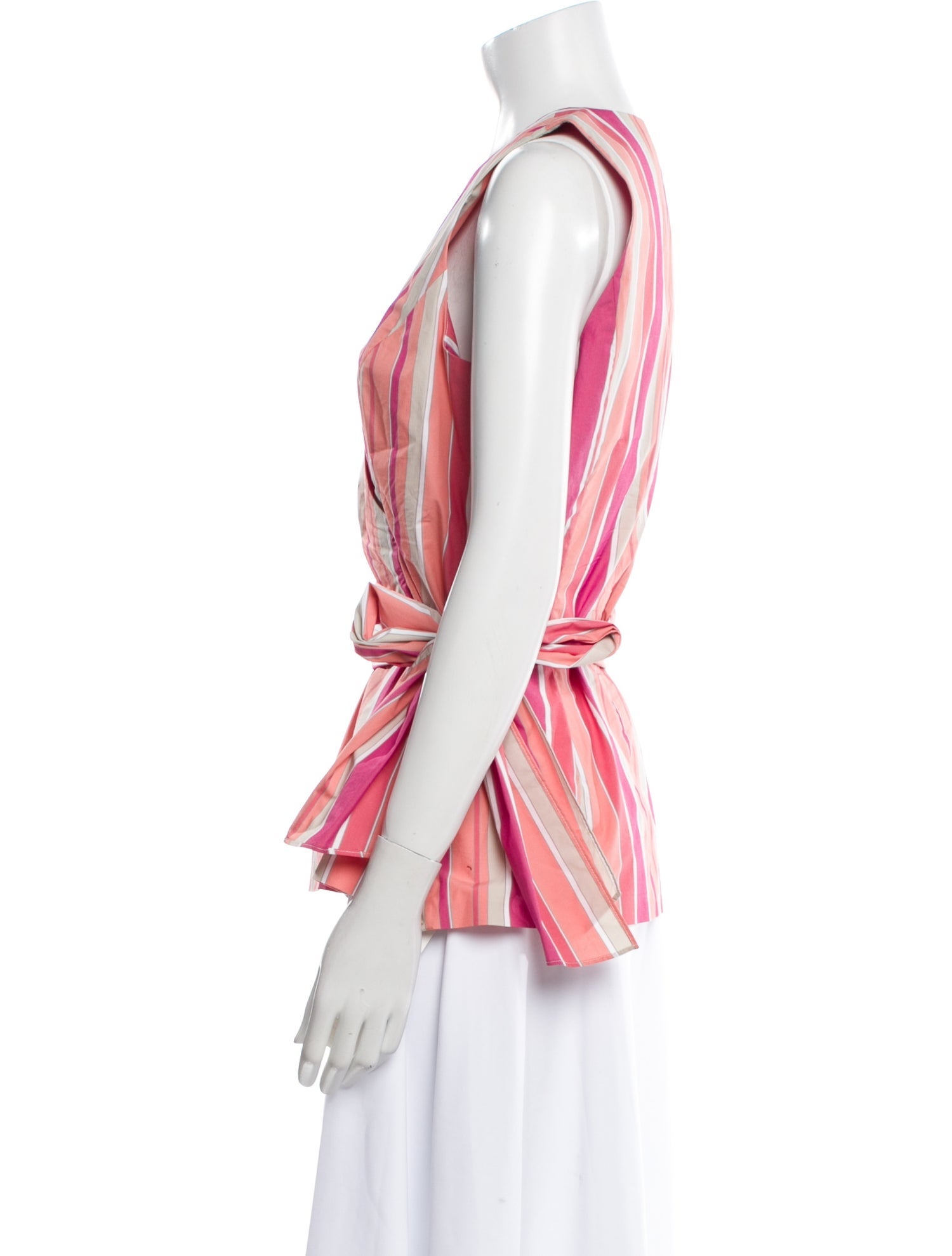 etcetera Striped V-Neck Blouse