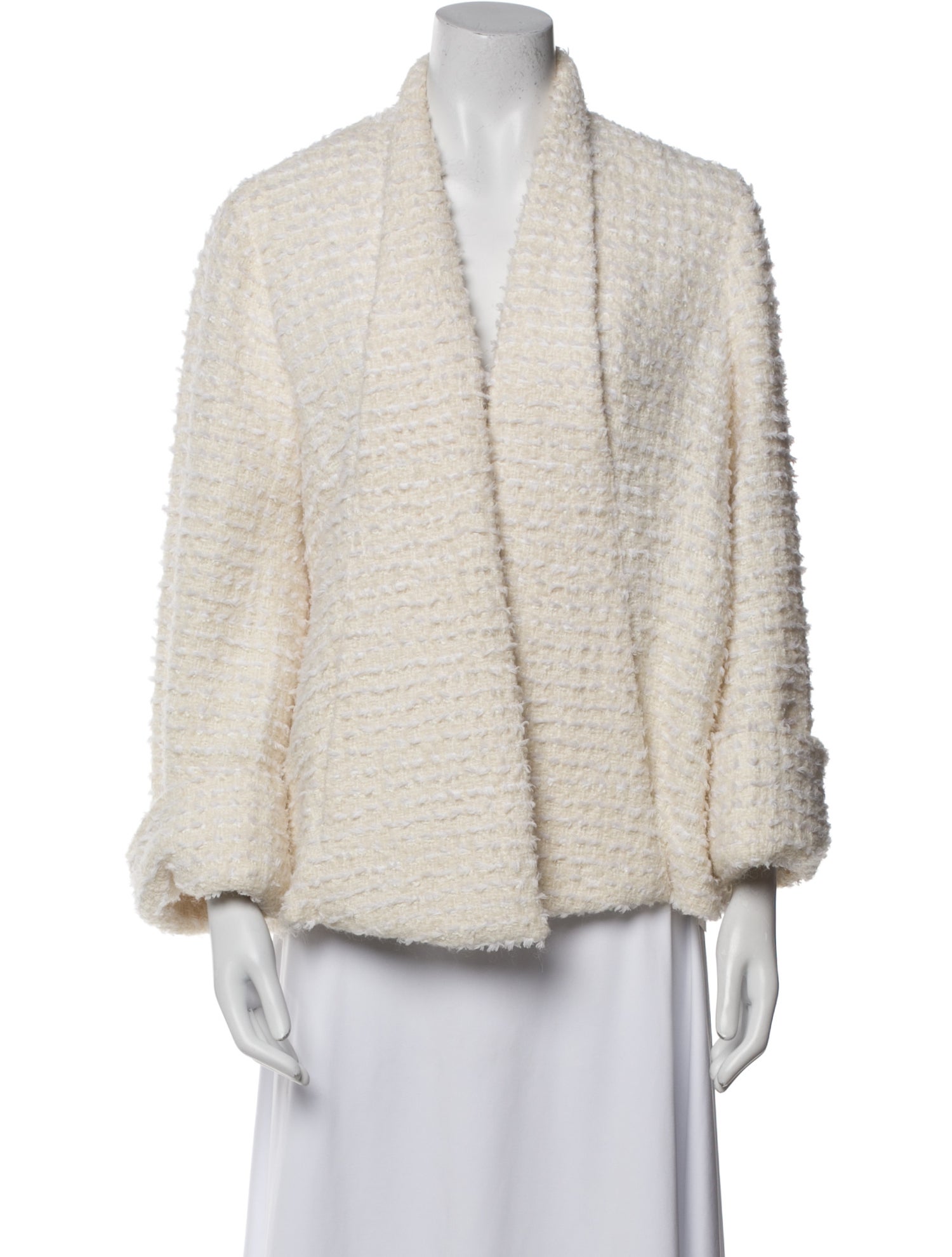 etcetera Tweed Pattern Faux Fur Jacket