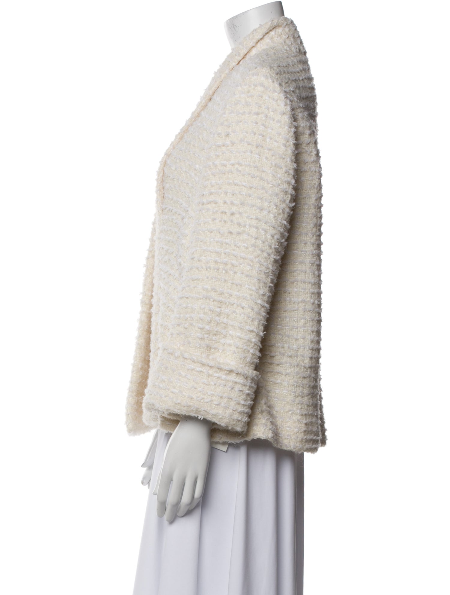 etcetera Tweed Pattern Faux Fur Jacket