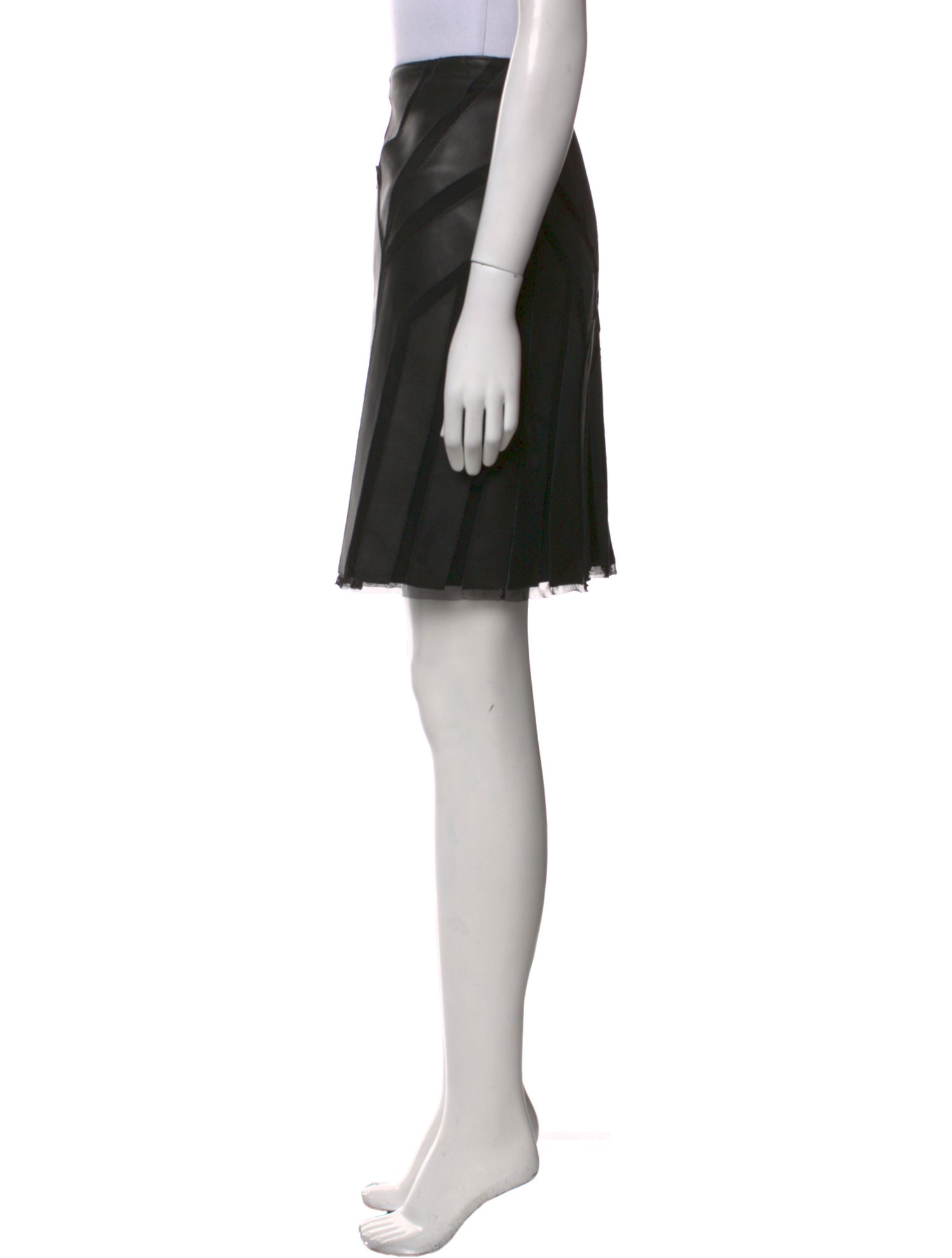 etcetera Leather Knee-Length Skirt