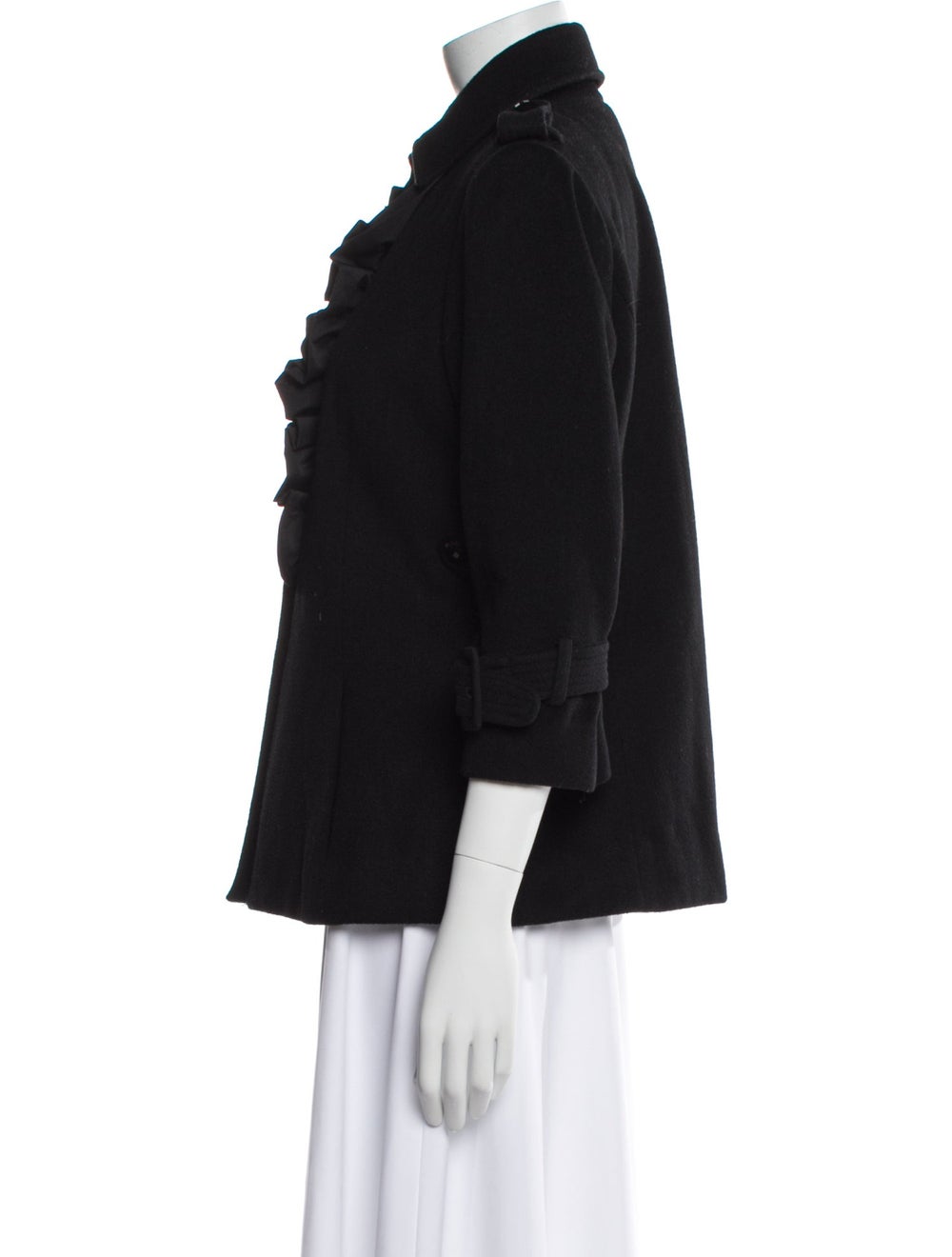 etcetera Wool Evening Jacket Black Ruffle Embelli… - image 2