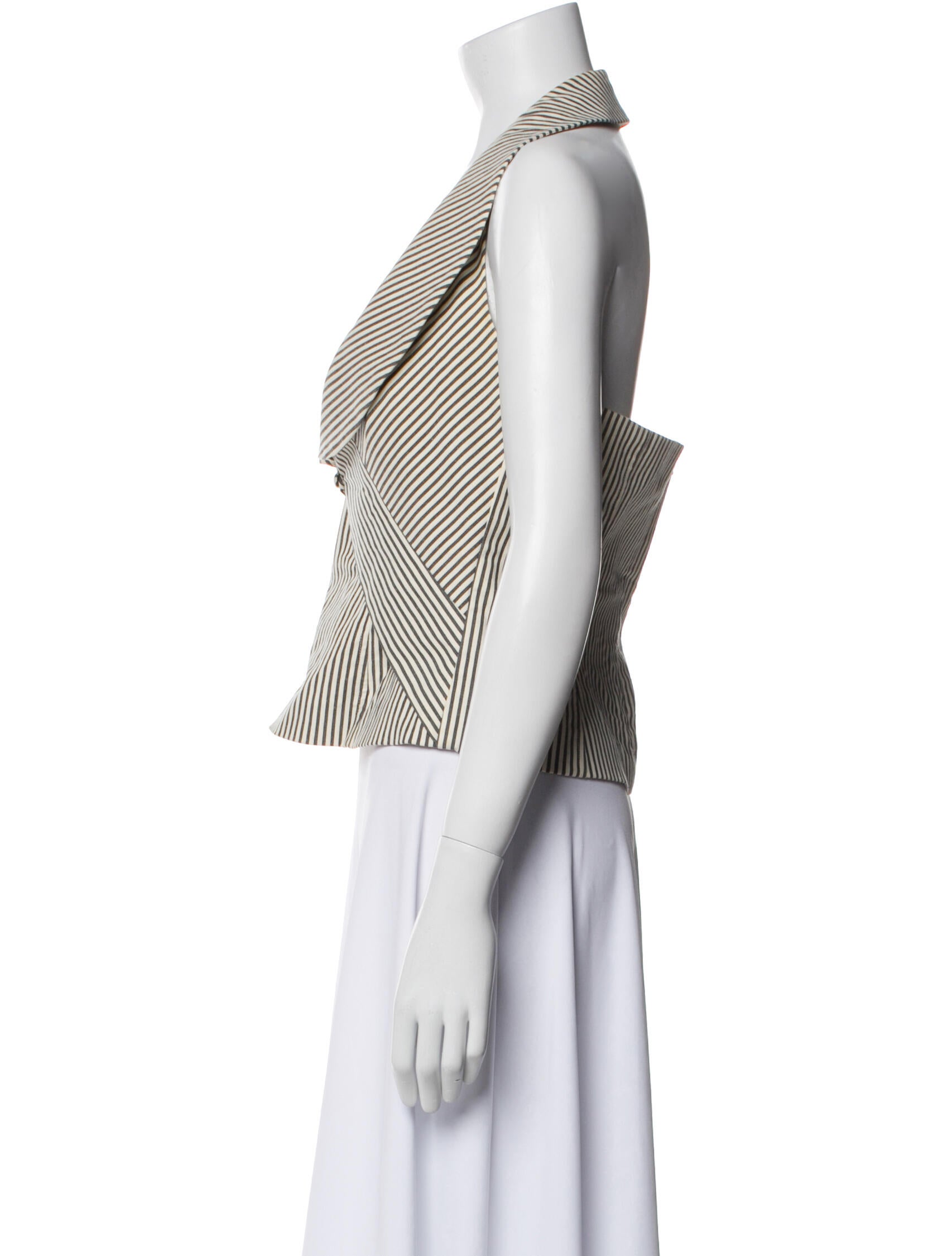 etcetera Striped Square Neckline Crop Top