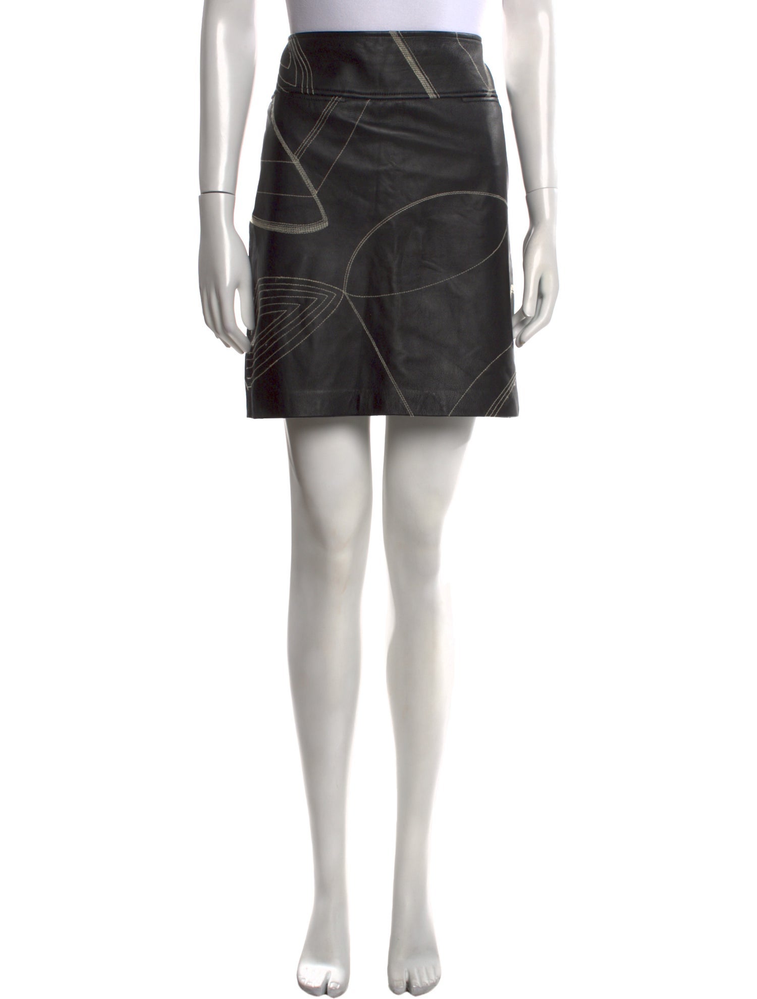 etcetera Leather Mini Skirt