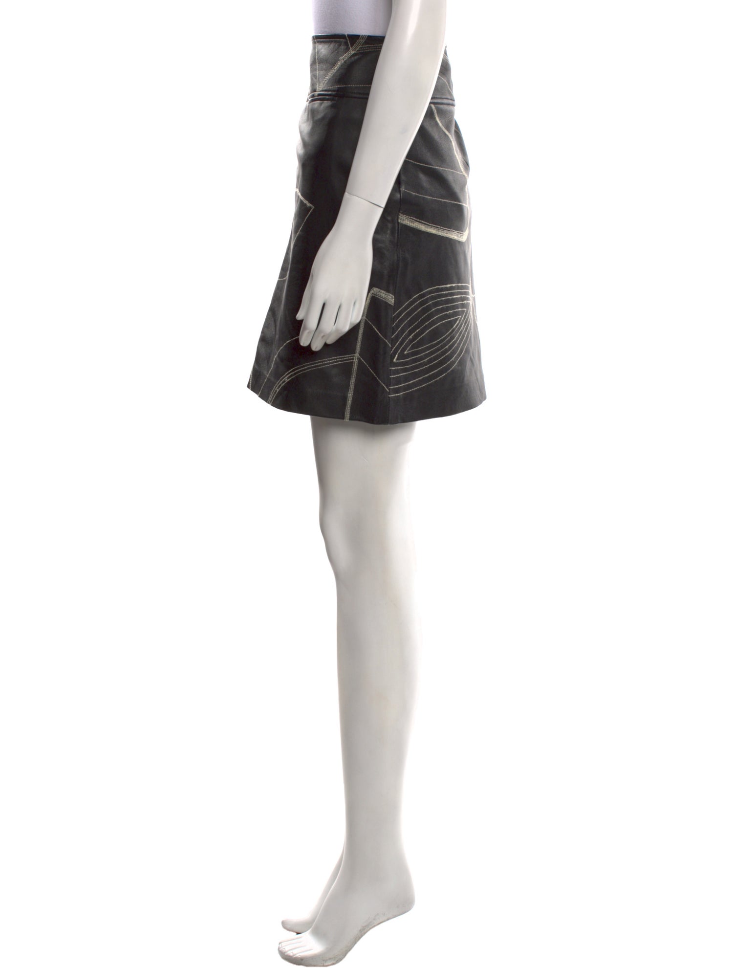 etcetera Leather Mini Skirt