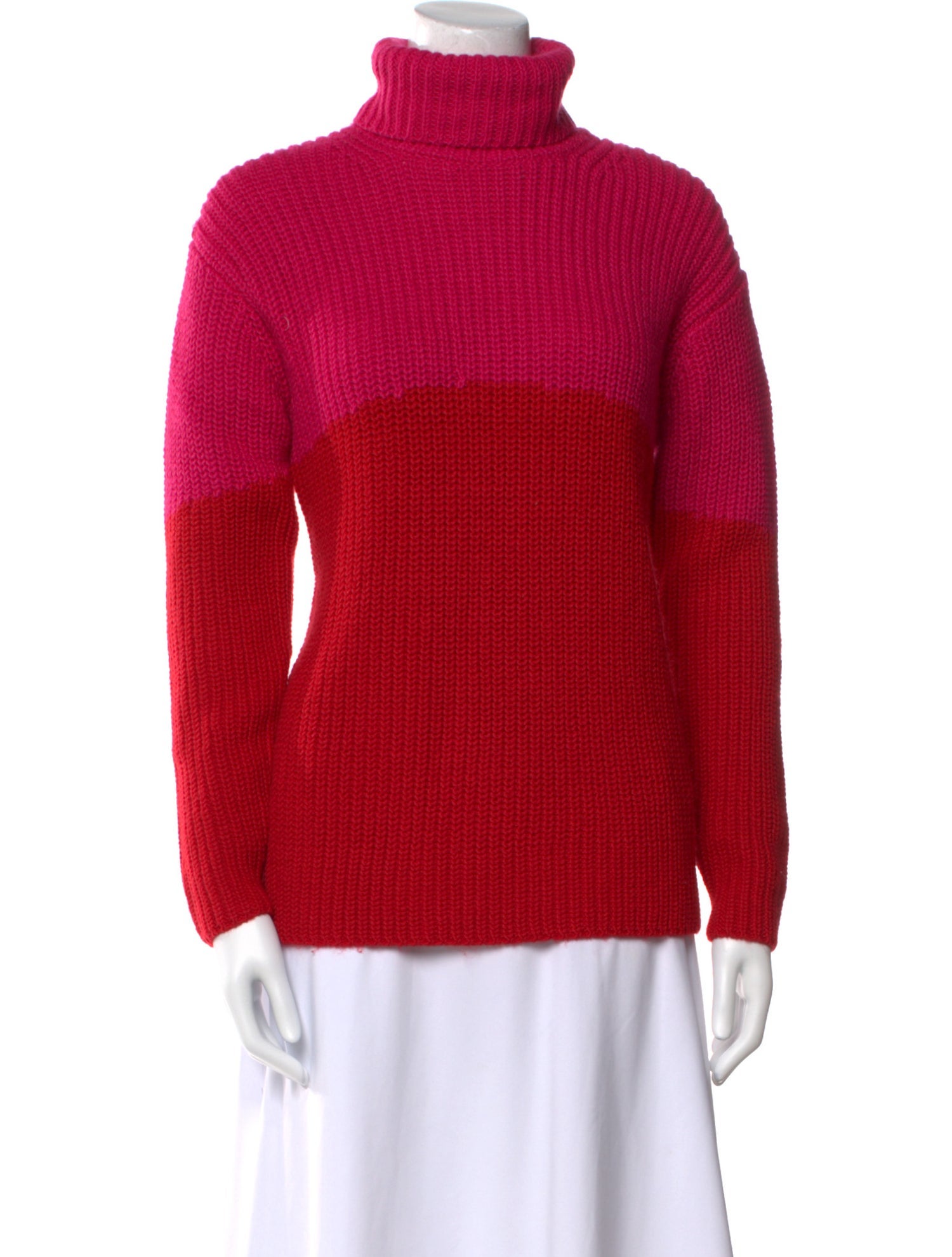 etcetera Colorblock Pattern Turtleneck Sweater