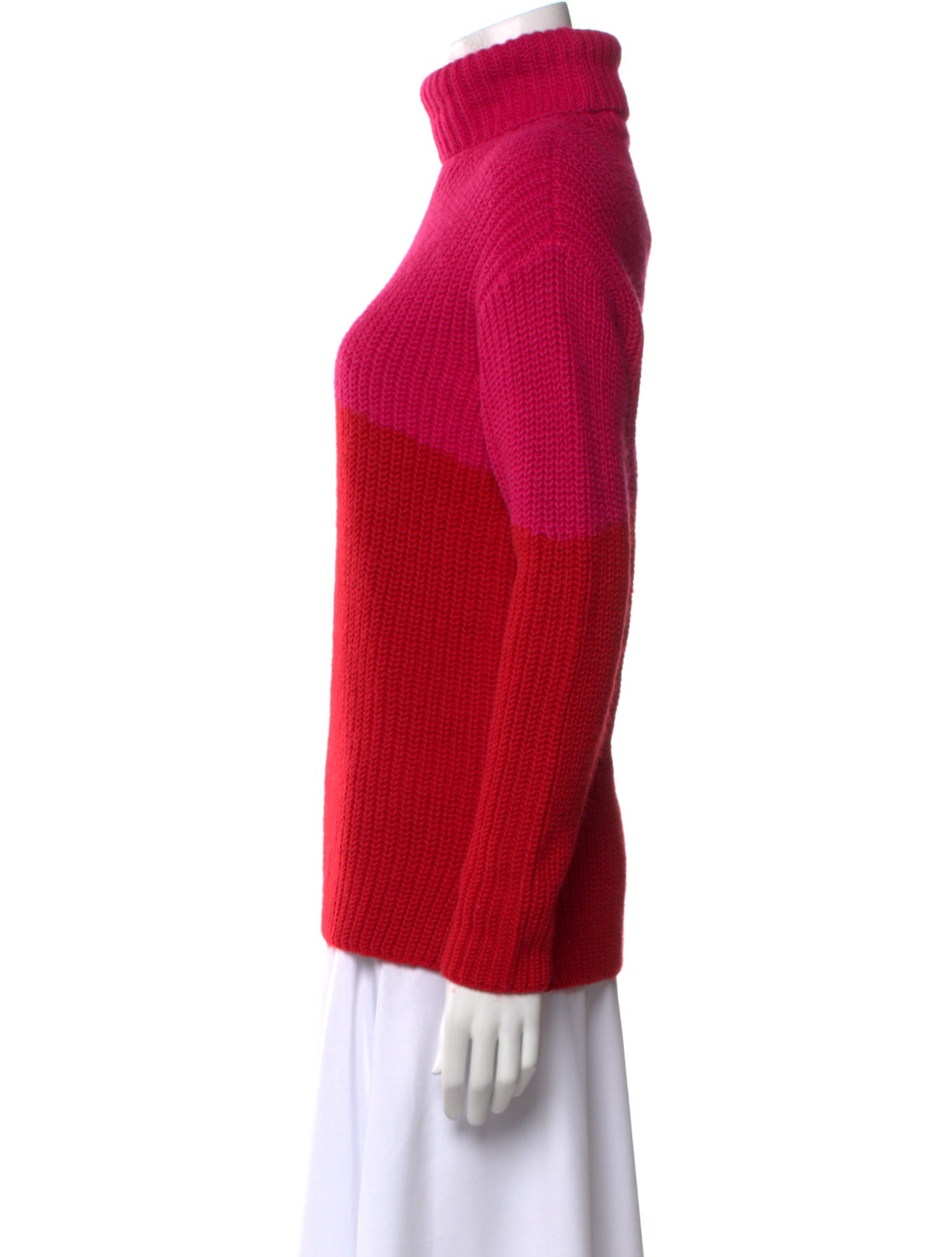 etcetera Colorblock Pattern Turtleneck Sweater