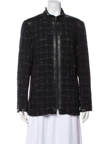 Pre-owned Etcetera Plaid Print Evening Jacket In Black