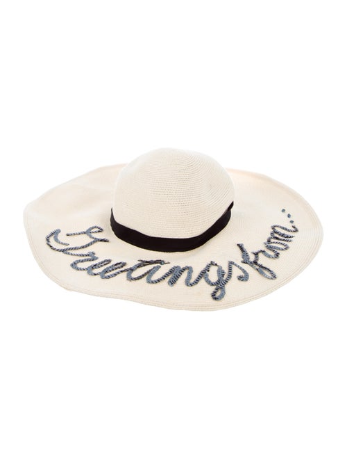 Eugenia Kim Straw Wide Brim Hat Tan