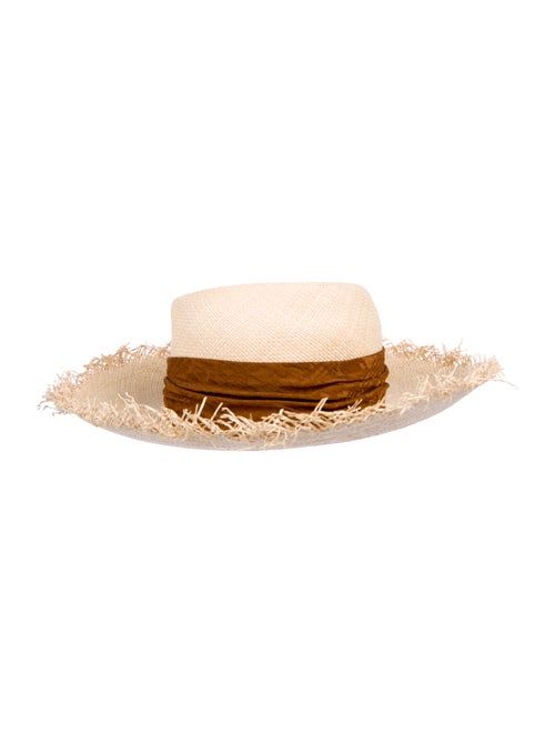 Eugenia Kim Straw Wide Brim Hat Tan